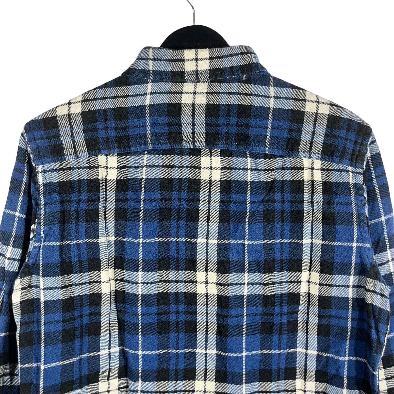 Collection of American Eagle Plaid Long Sleeve Flannel in a gallery layout