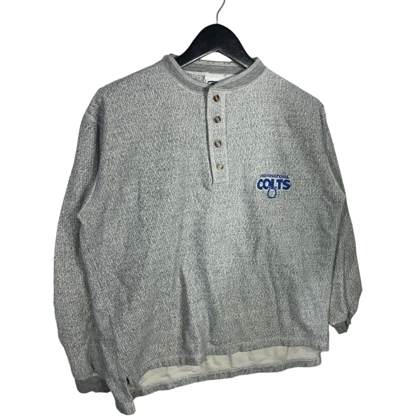 Collection of The Edge NFL Indianapolis Colts Henley Crewneck in a gallery layout