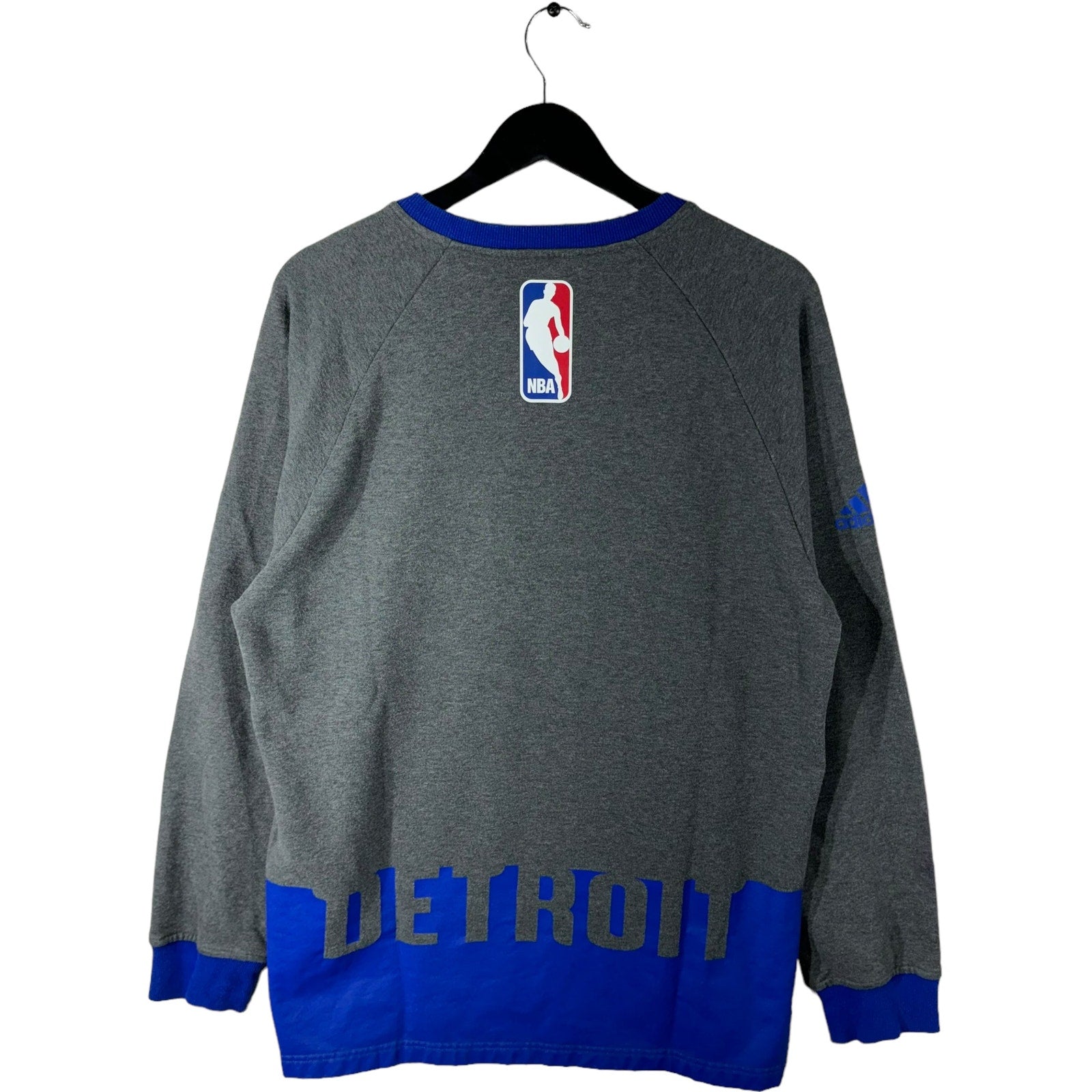 Collection of Sample Adidas Detroit Pistons V-Neck NBA Crewneck in a gallery layout