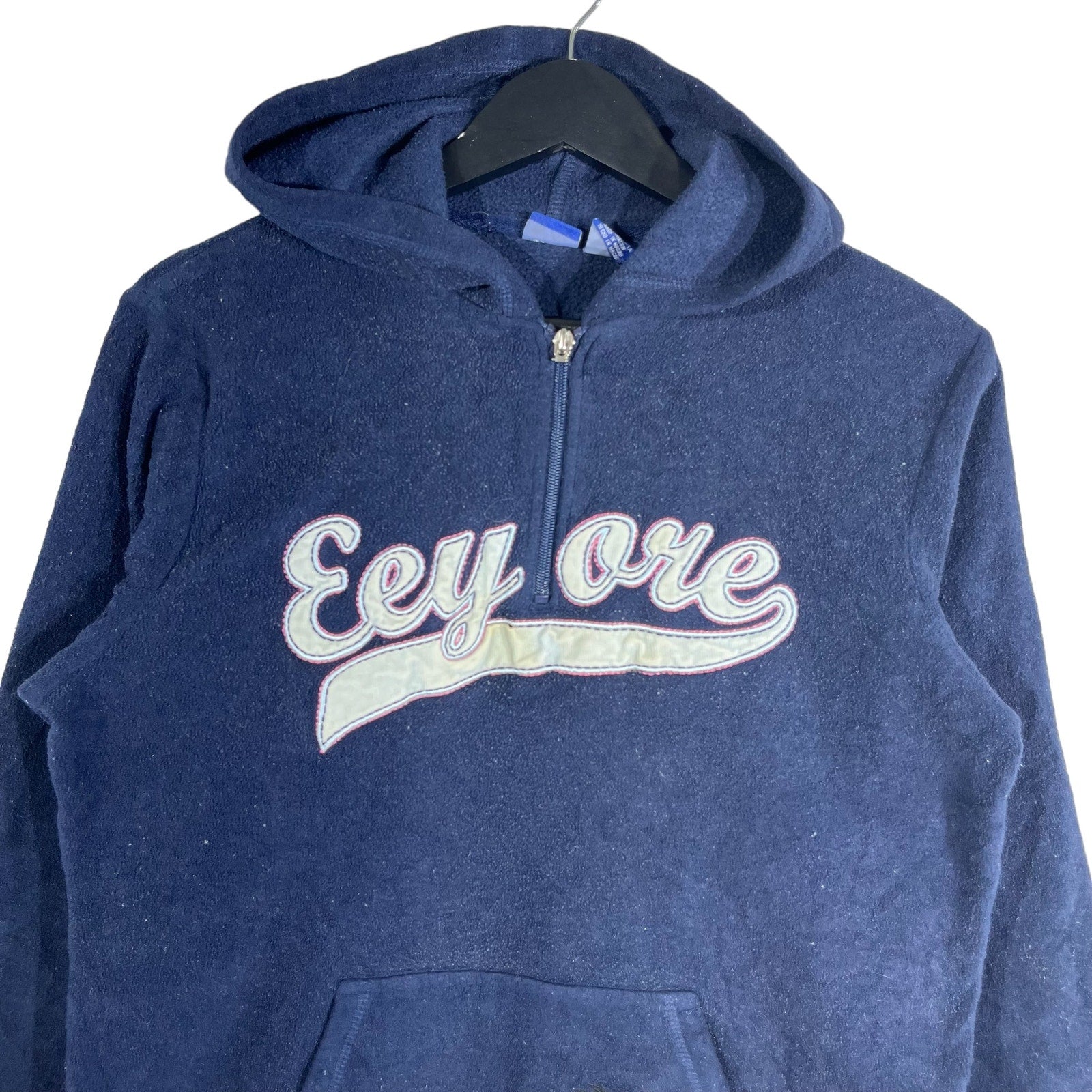 Collection of Vintage Disney Eeyore 1/4 Zip Fleece Hoodie in a gallery layout
