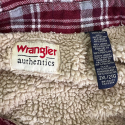 Collection of Wrangler Fleece Lined Collared Button Down Flannel in a gallery layout