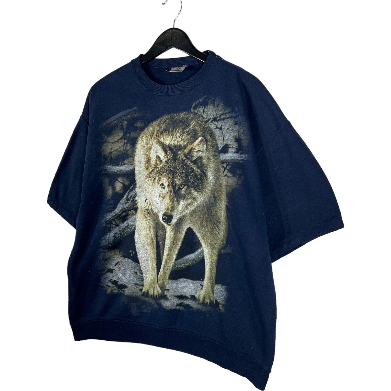 Collection of Jerzees Wolf Graphic Short Sleeve Sweatshirt in a gallery layout