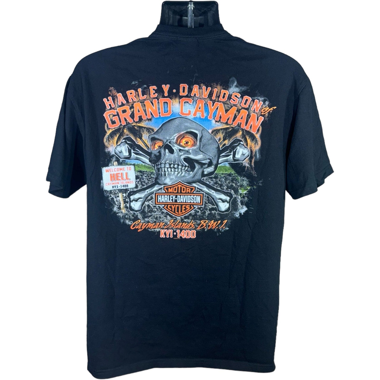 Collection of Harley Davidson Grand Cayman Skull & Crossbones Tee in a gallery layout