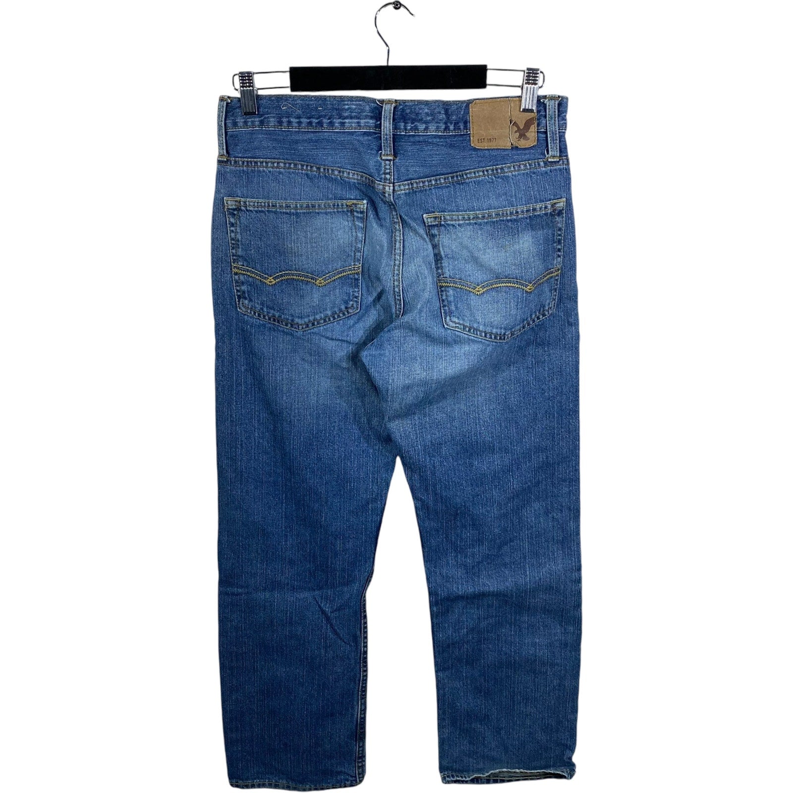 Collection of American Eagle Denim Straight Leg Jeans in a gallery layout