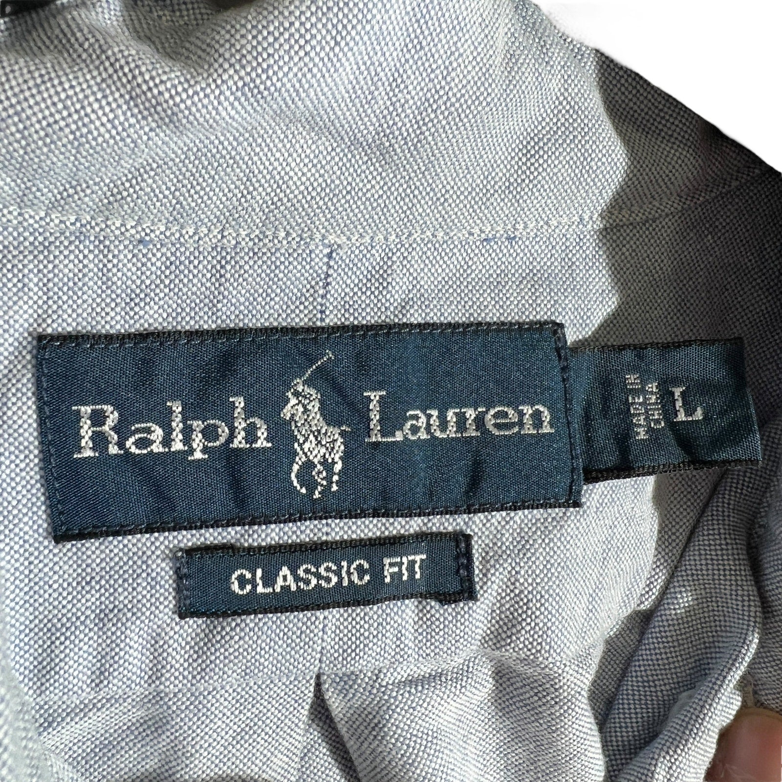 Collection of Ralph Lauren Classic Fit Embroidered Logo Long Sleeve Button Down in a gallery layout