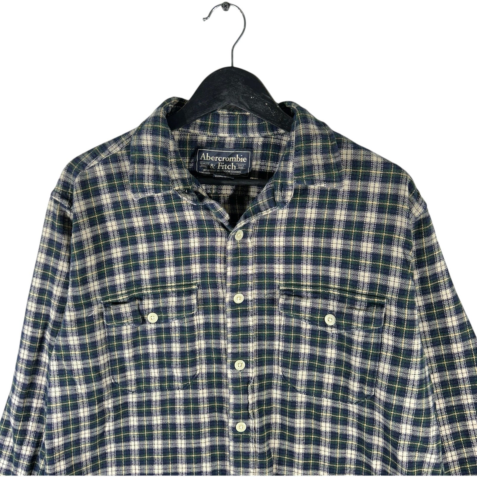 Collection of Abercrombie & Fitch Plaid Long Sleeve Flannel in a gallery layout