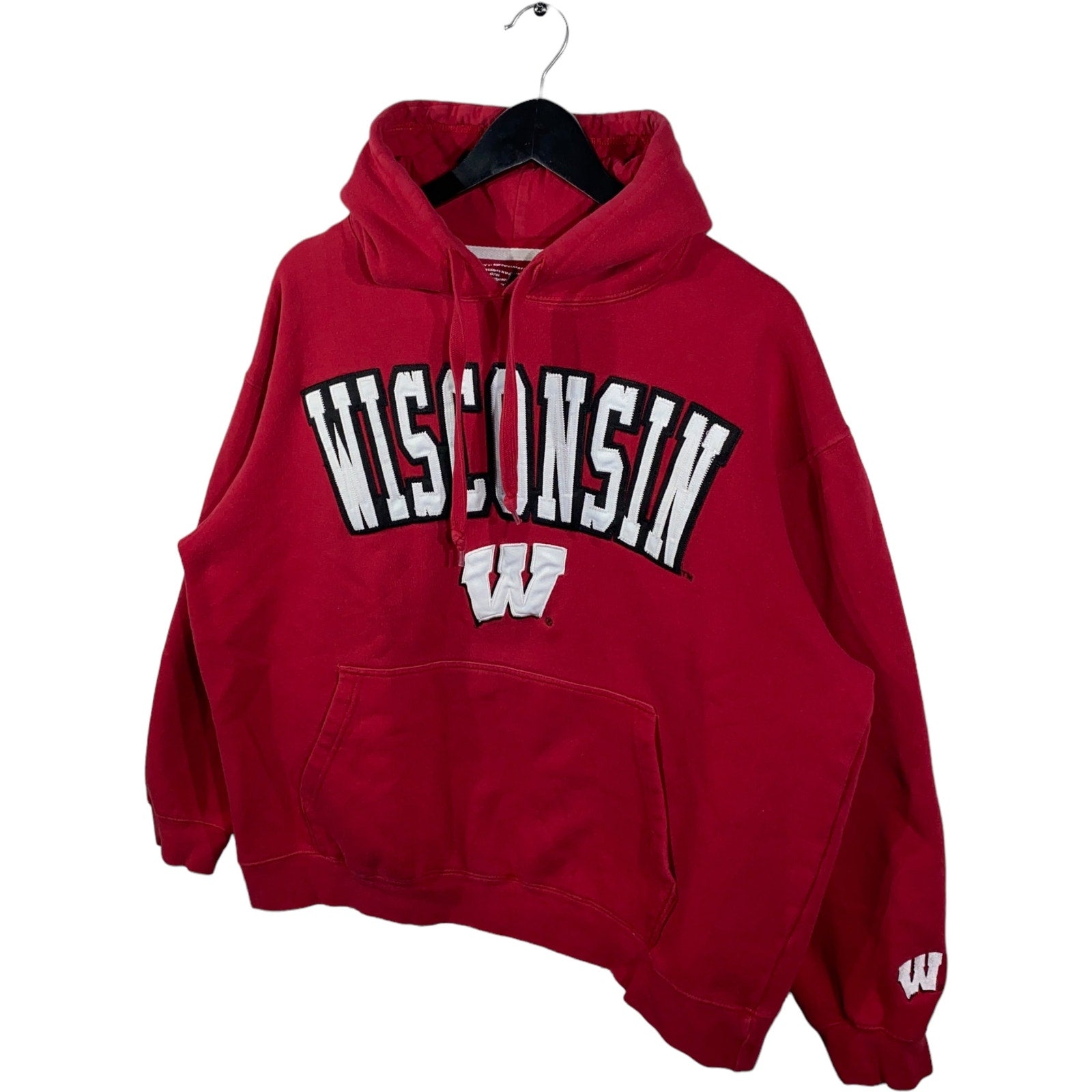 Collection of University Of Wisconsin Spell Out Hoodie in a gallery layout
