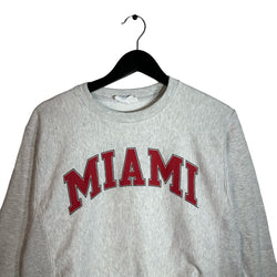 Collection of Miami University Champion Reverse Weave Crewneck in a gallery layout