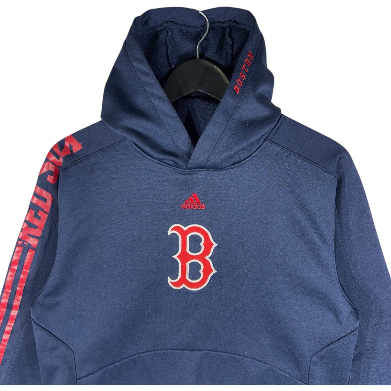 Collection of Youth Adidas Boston Red Sox Hoodie in a gallery layout