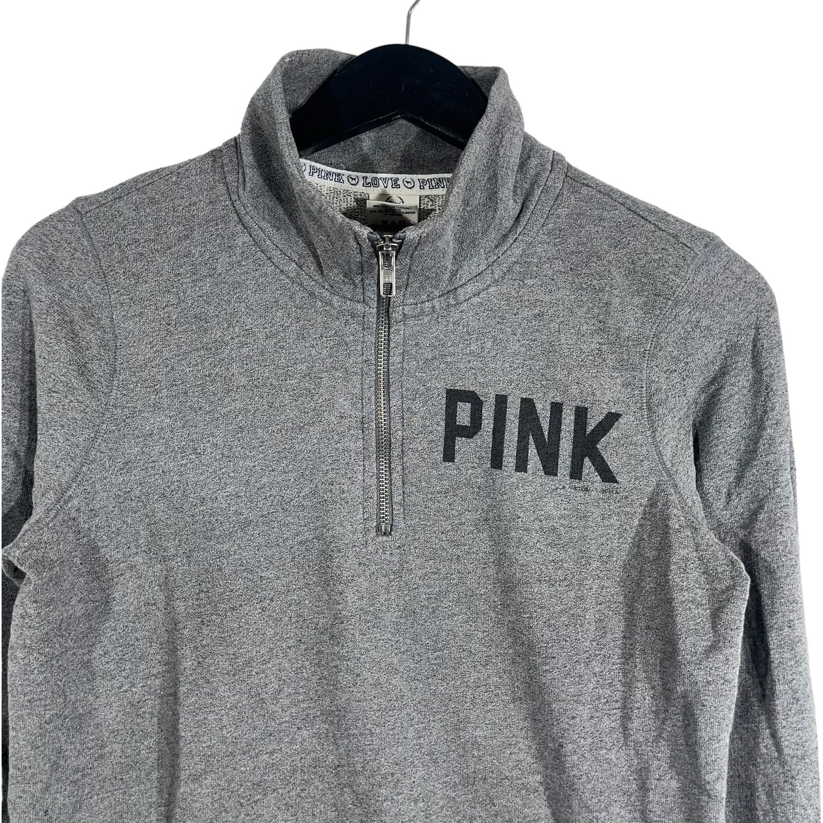 Collection of Women's Victoria's Secret Pink 1/4 Zip Sweatshirt in a gallery layout