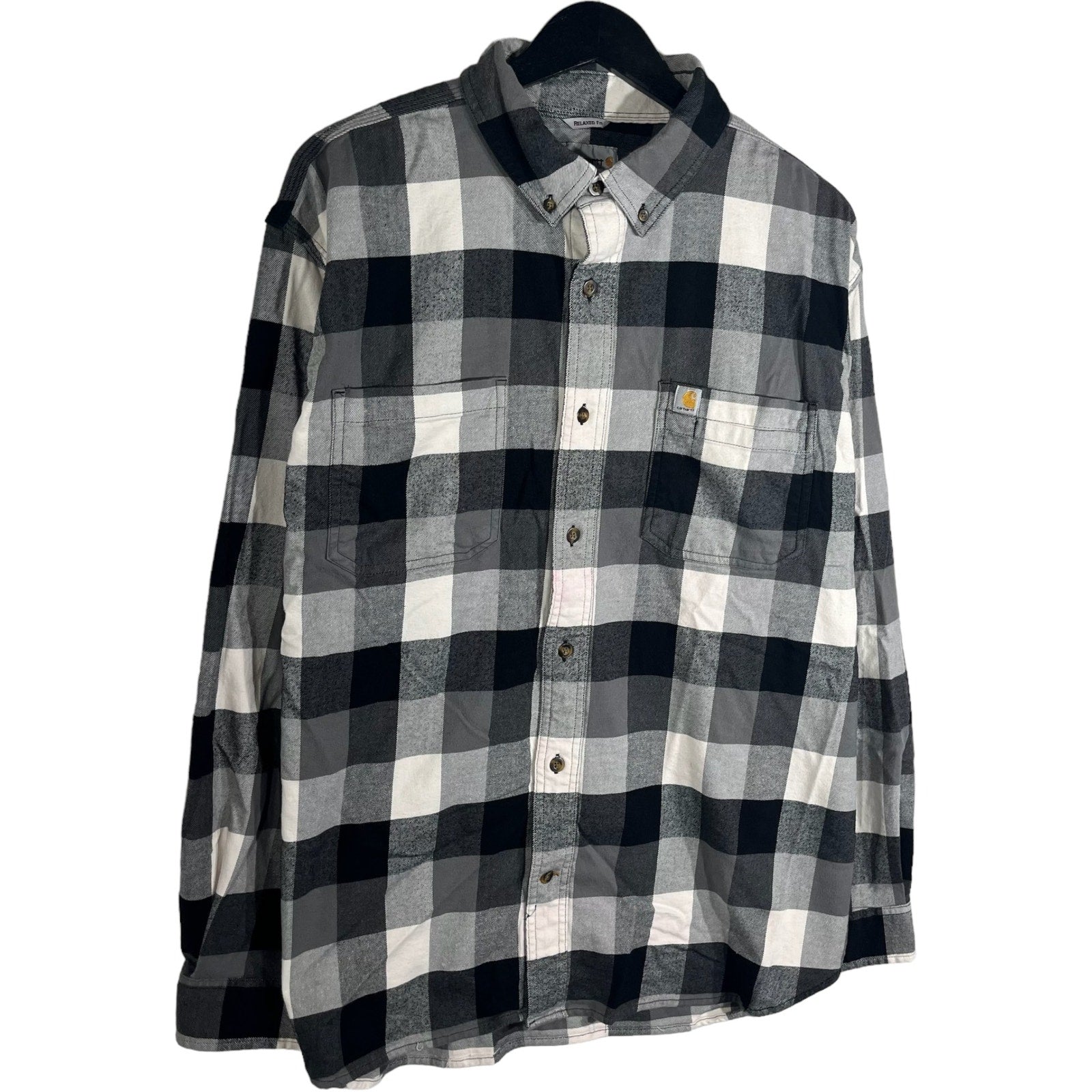 Collection of Carhartt Relaxed Fit Plaid Long Sleeve Flannel in a gallery layout