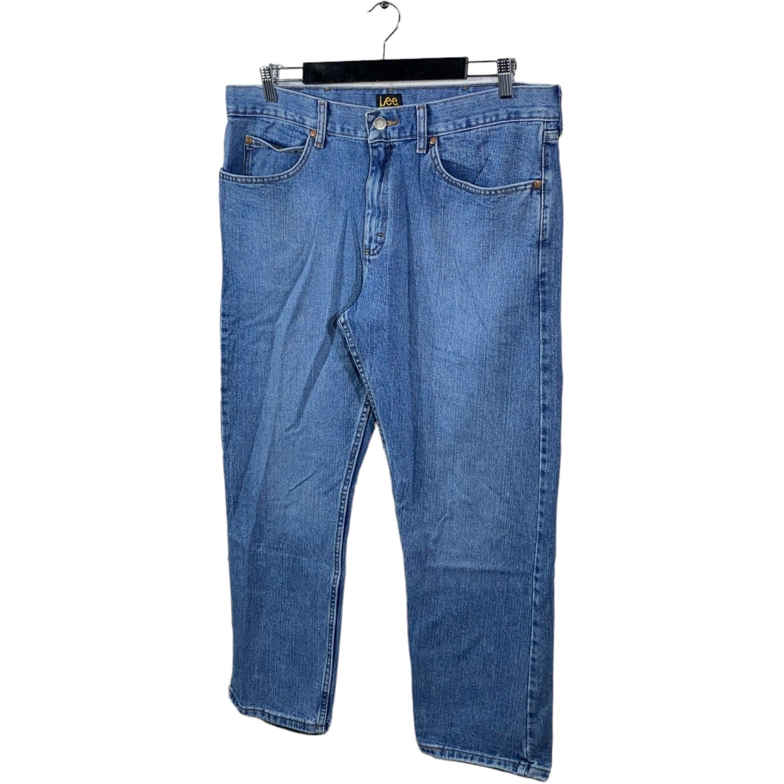 Collection of Lee Zip Fly Straight Leg Medium Wash Denim Pants in a gallery layout