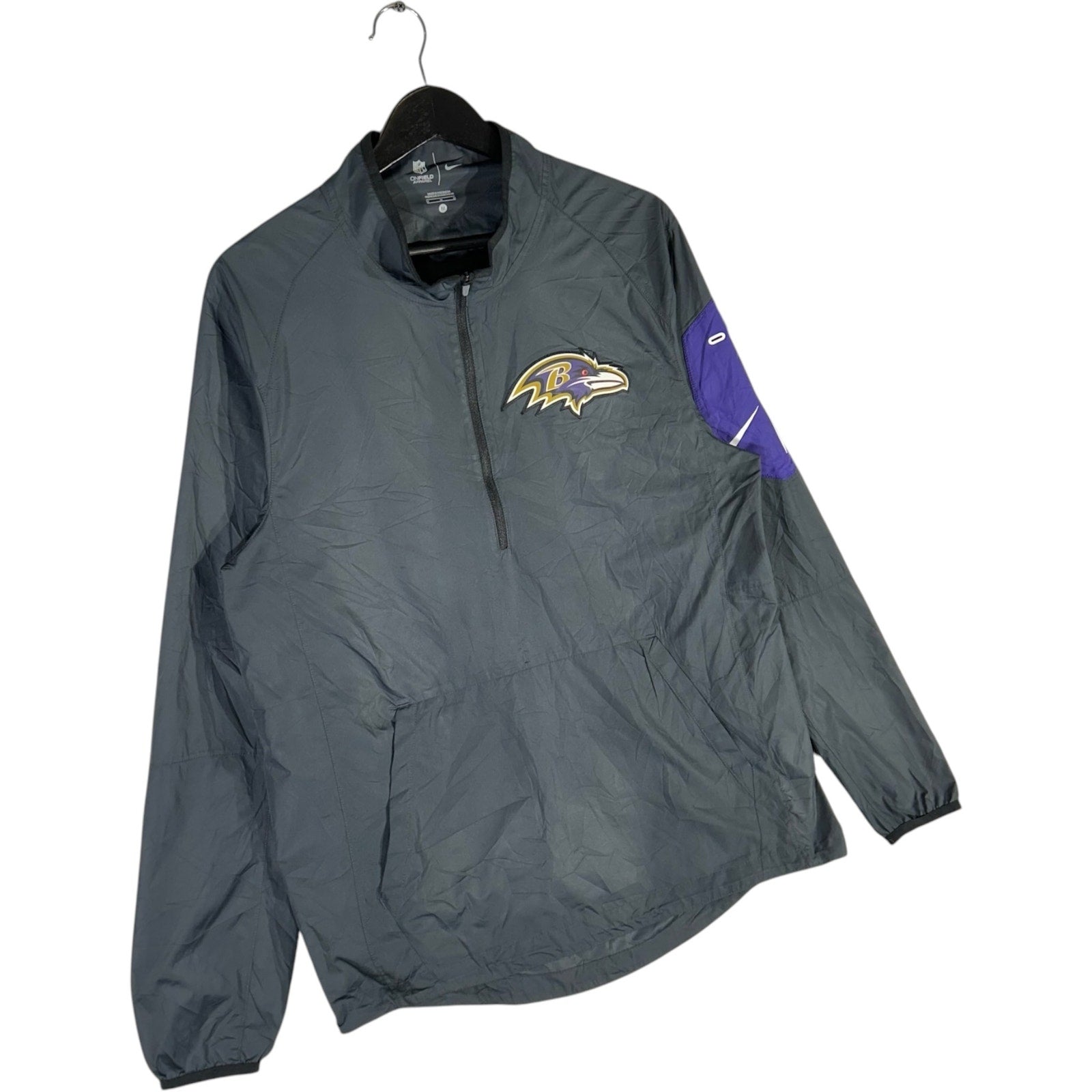 Collection of Nike Baltimore Ravens 1/2 Zip NFL Windbreaker in a gallery layout