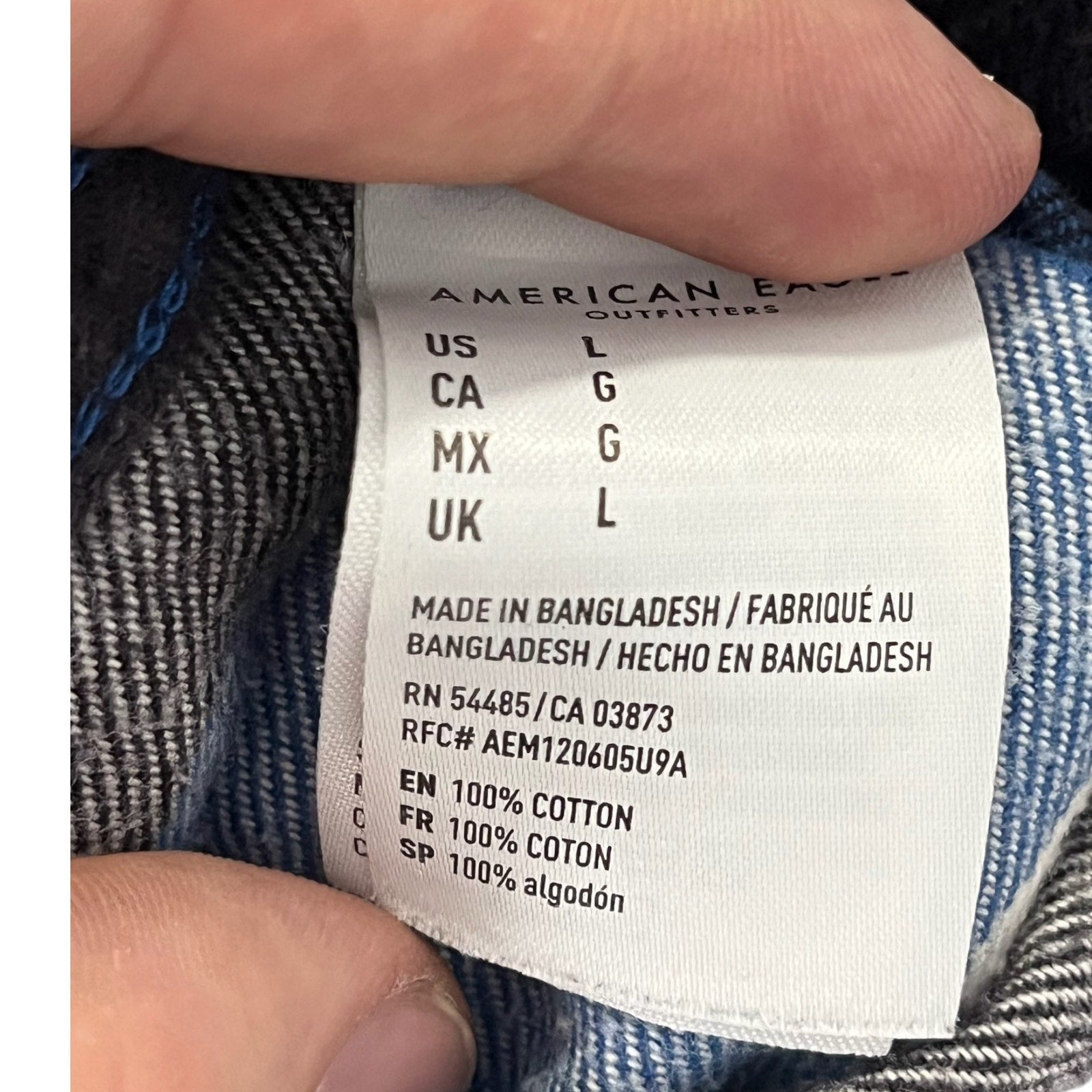 Collection of American Eagle Plaid Long Sleeve Flannel in a gallery layout