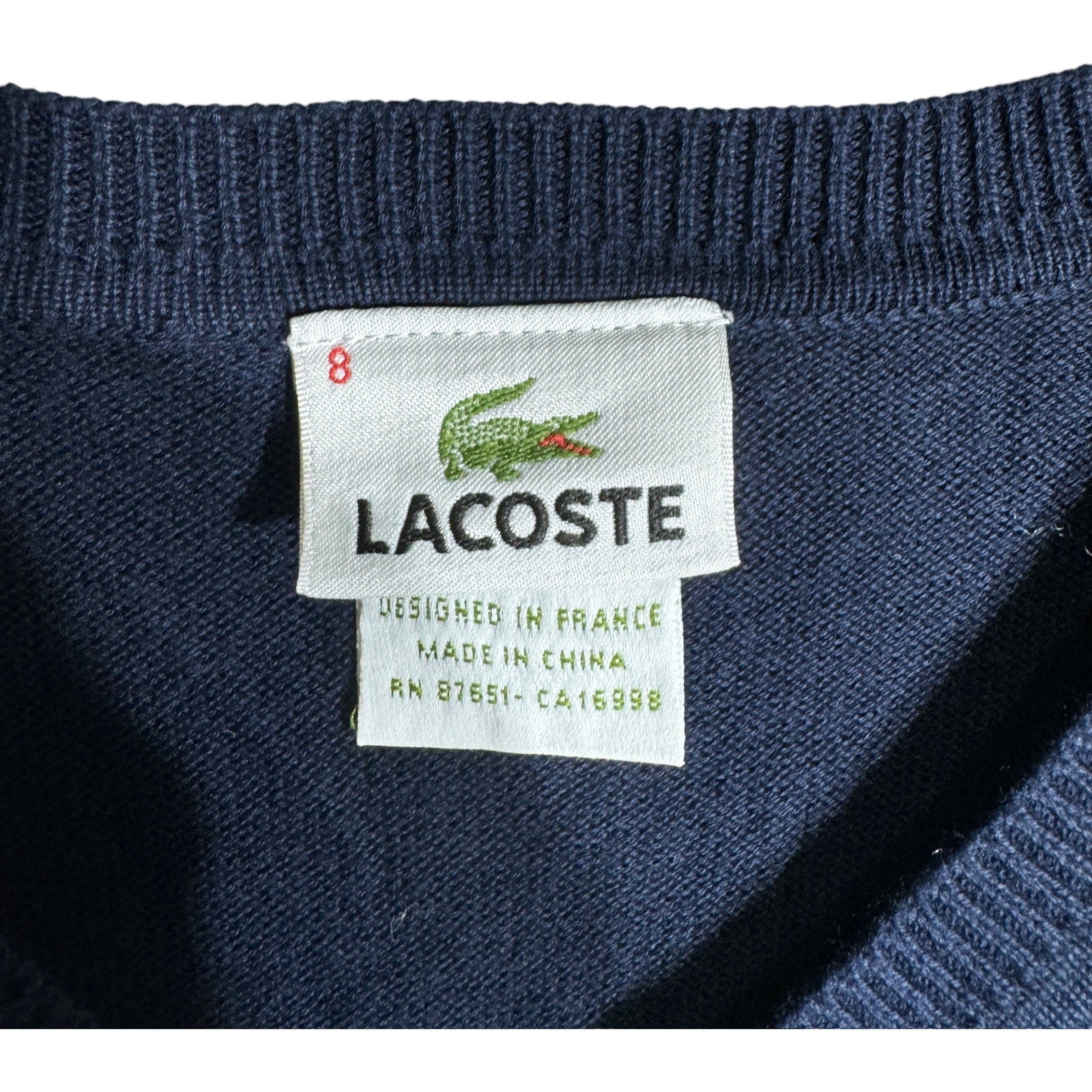 Collection of Lacoste V-Neck Sweater Vest in a gallery layout