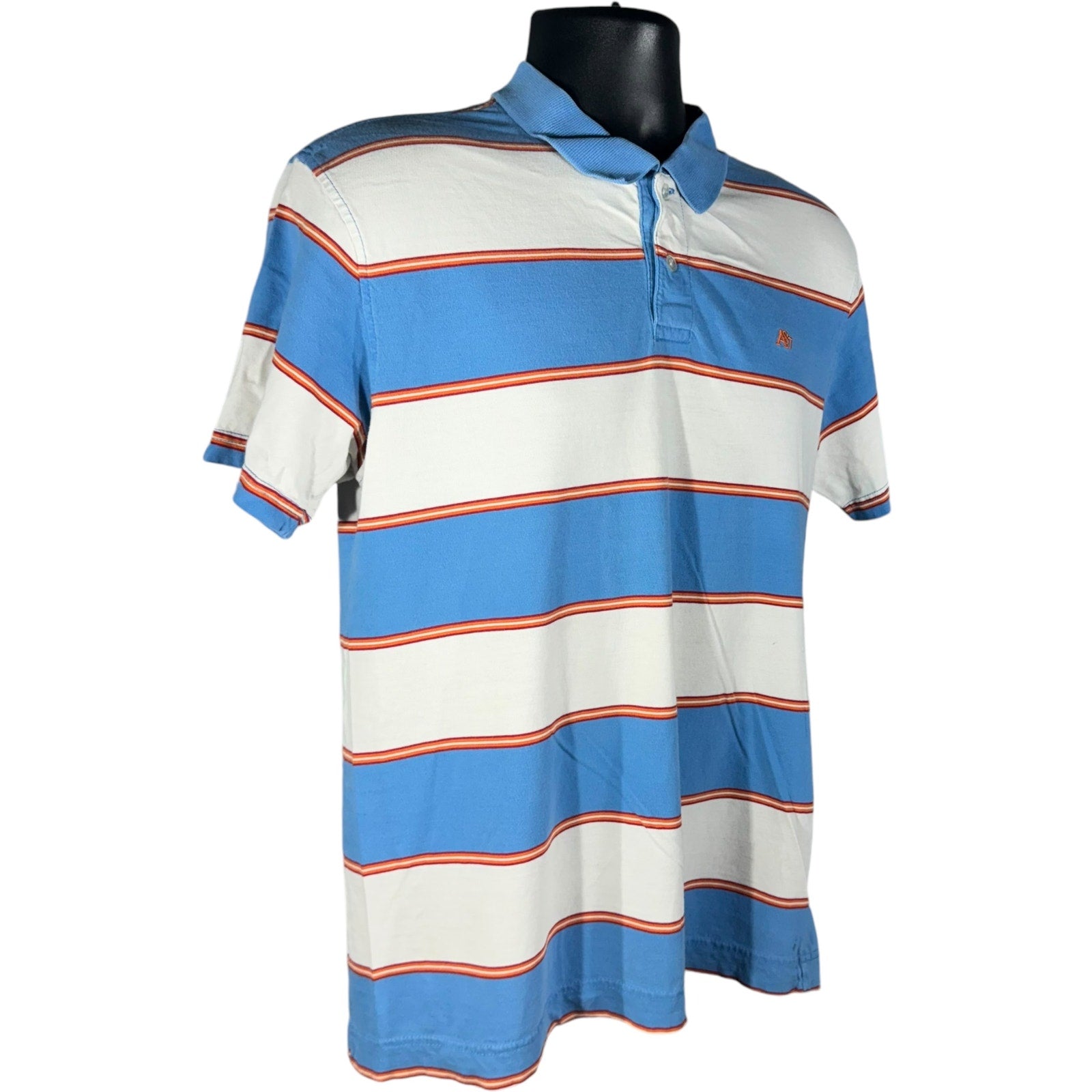 Collection of Aeropostale Striped Short Sleeve Polo in a gallery layout