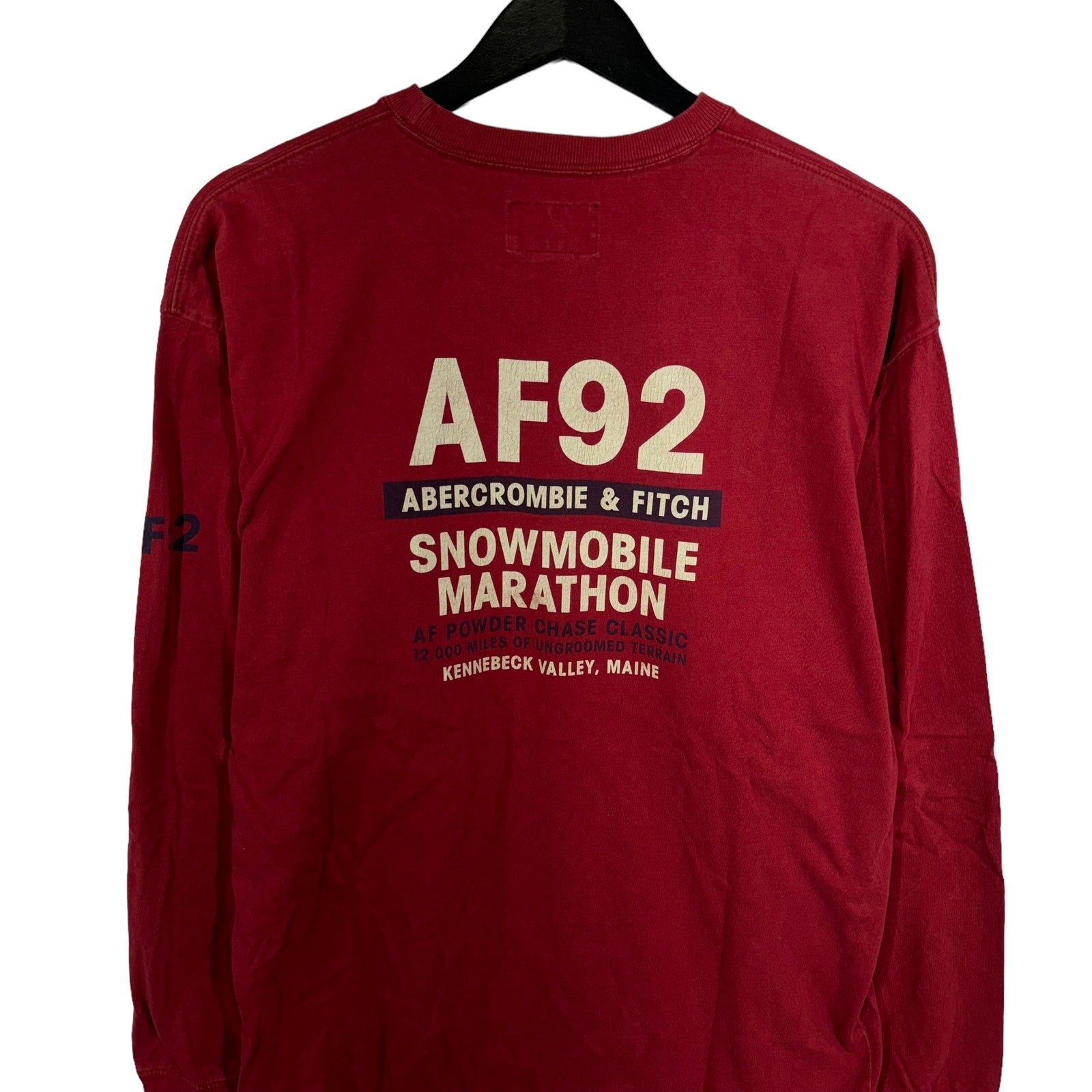Collection of Abercrombie & Fitch Spell Out Muscle Fit Long Sleeve Tee in a gallery layout