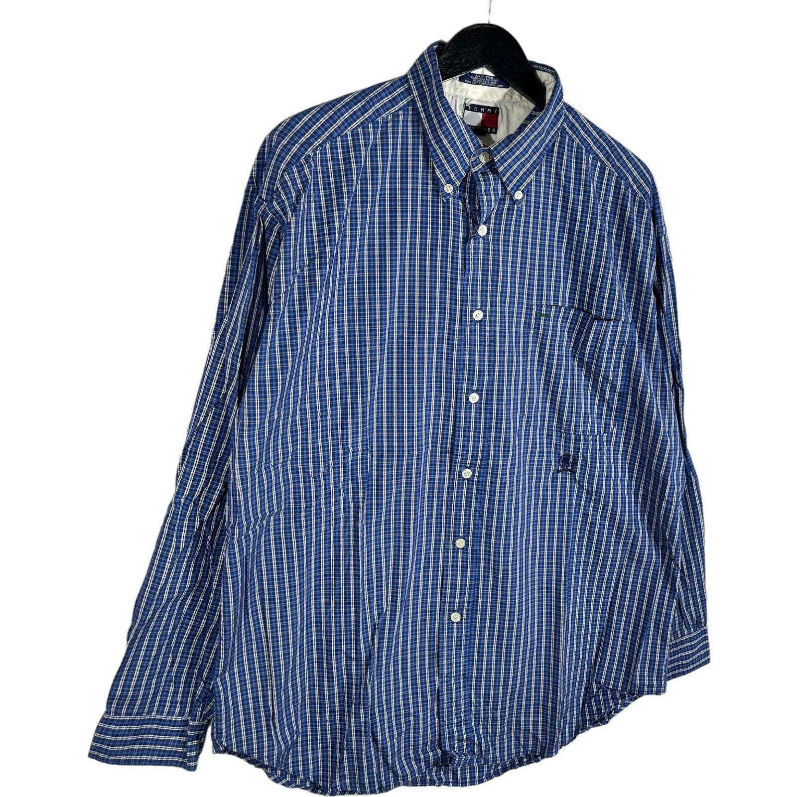 Collection of Tommy Hilfiger Checkered Long Sleeve Button Up Dress Shirt in a gallery layout