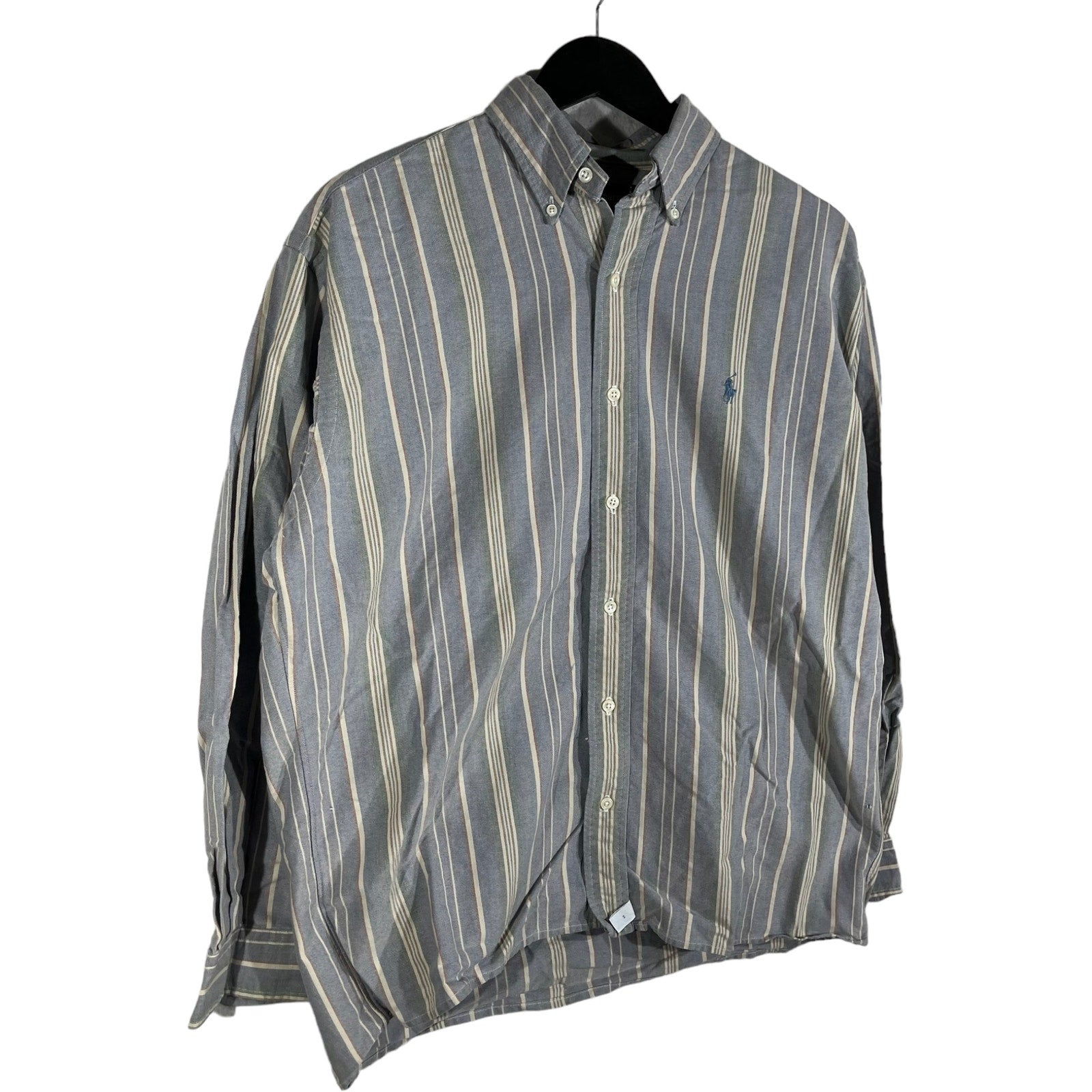 Collection of Vintage Ralph Lauren Striped Long Sleeve Dress Shirt in a gallery layout