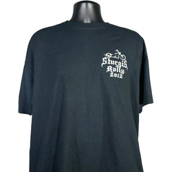 Collection of Strurgis Black Hills Rally Motorcycle Mullet Tee 2012 in a gallery layout