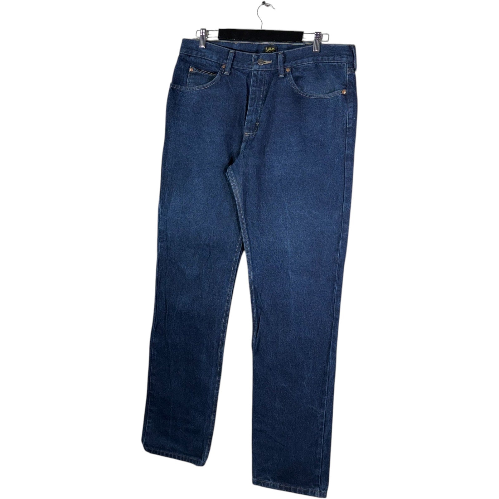 Collection of Lee Regular Fit Denim Straight Leg Jeans 38x35 in a gallery layout