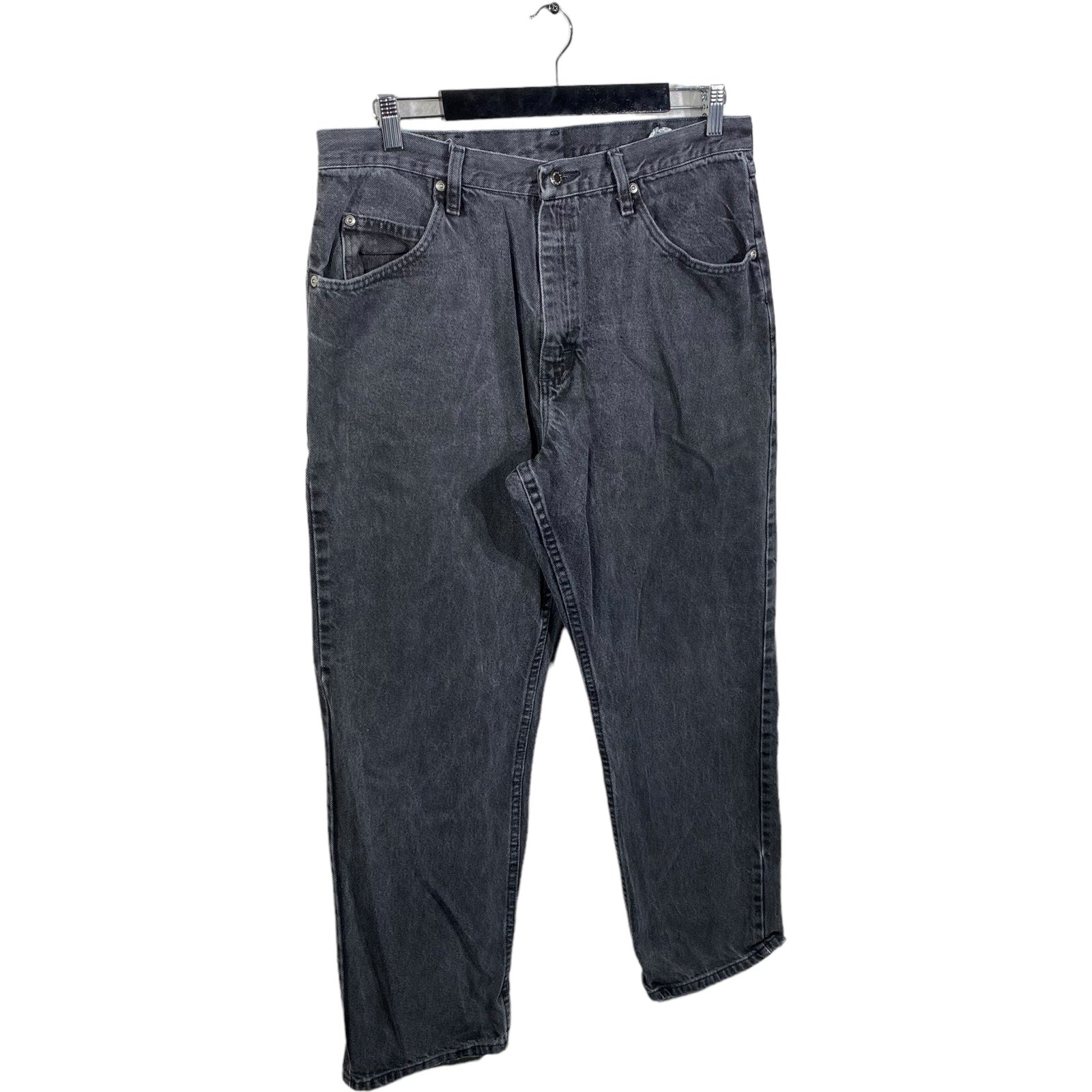Collection of Wrangler Distressed Zip Fly Straight Leg Pants in a gallery layout