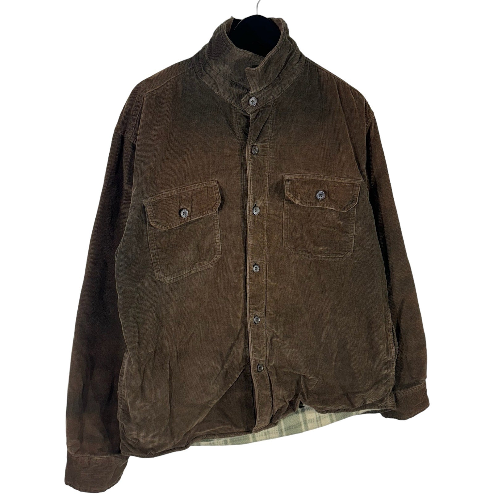 Collection of Chaps Denim Corduroy Button Down Jacket in a gallery layout