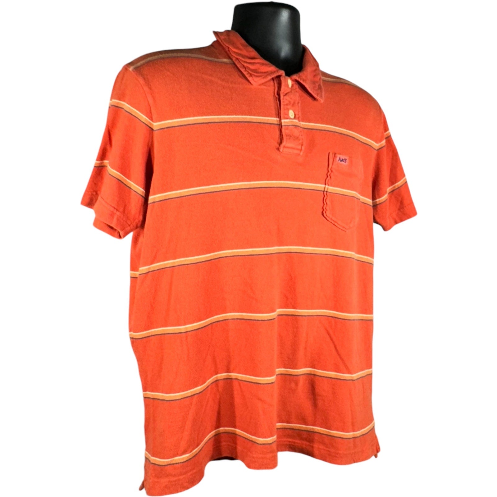 Collection of Abercrombie & Fitch Striped Short Sleeve Polo in a gallery layout