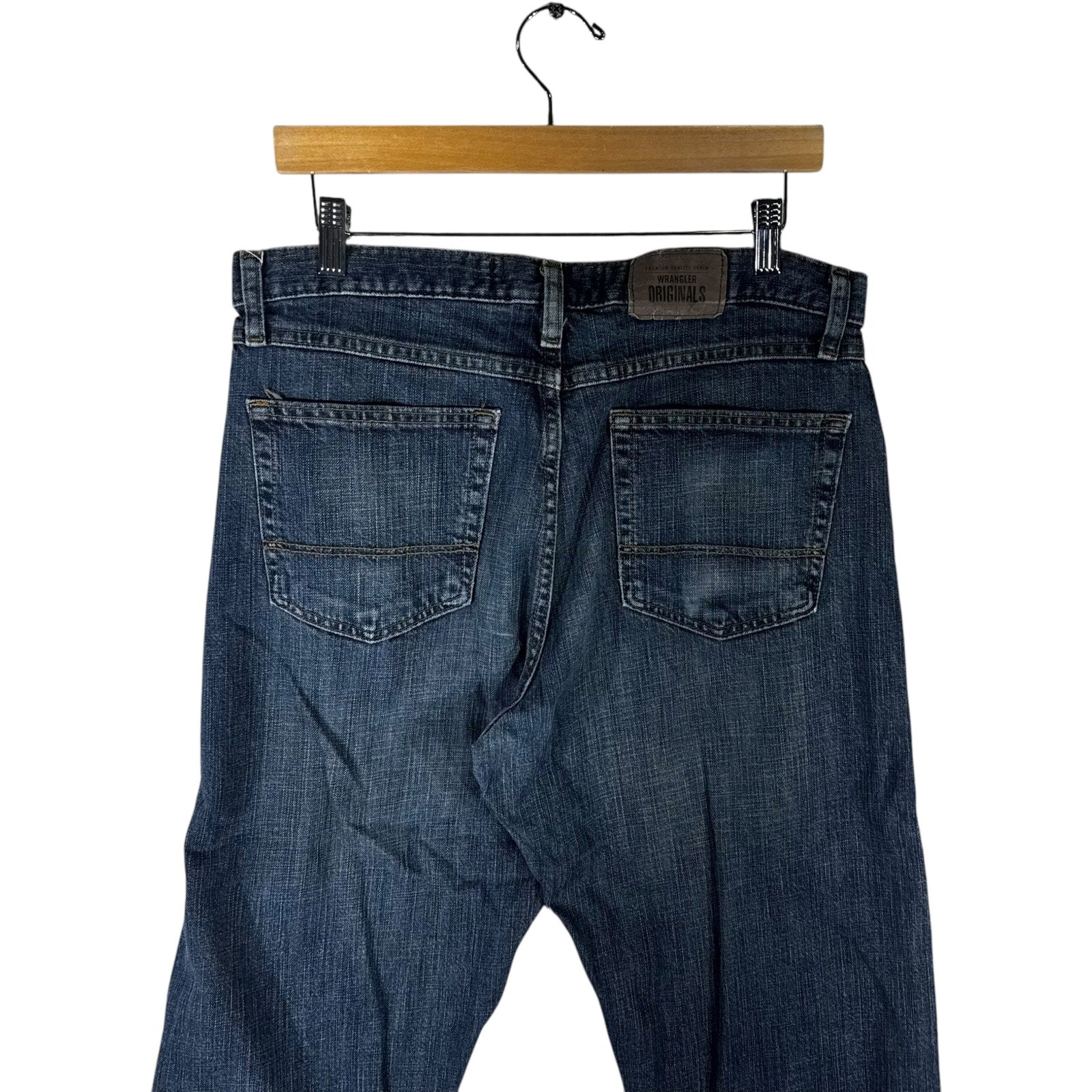 Collection of Wrangler Relaxed Boot Cut Jeans 33x32 in a gallery layout