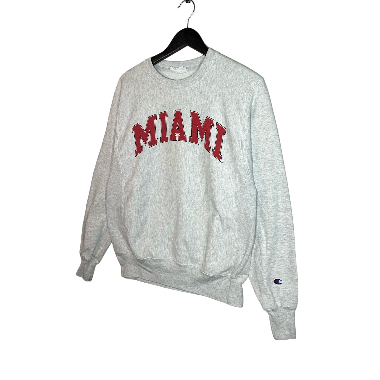 Collection of Miami University Champion Reverse Weave Crewneck in a gallery layout