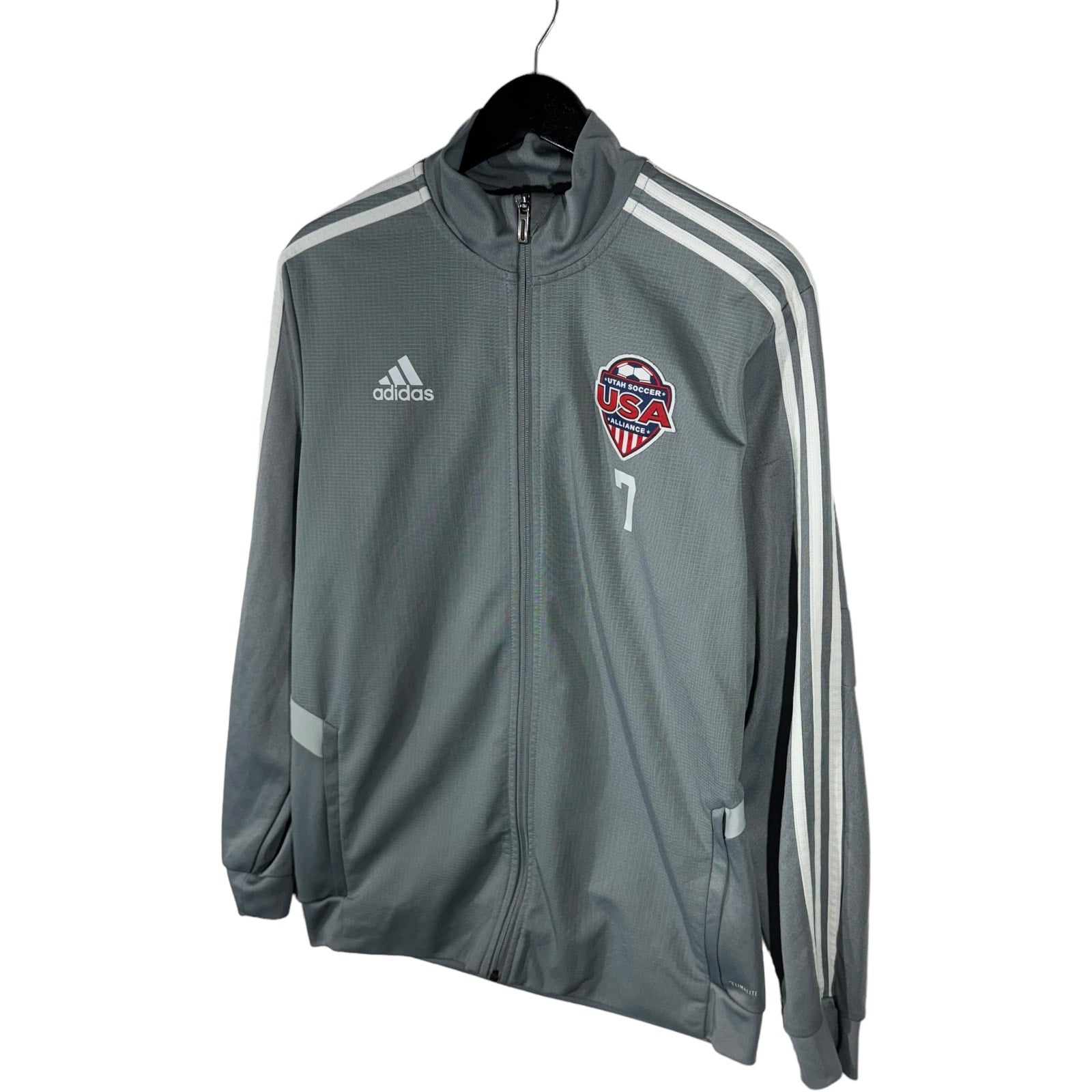 Collection of Adidas USA Utah Soccer Full Zip Light Jacket in a gallery layout