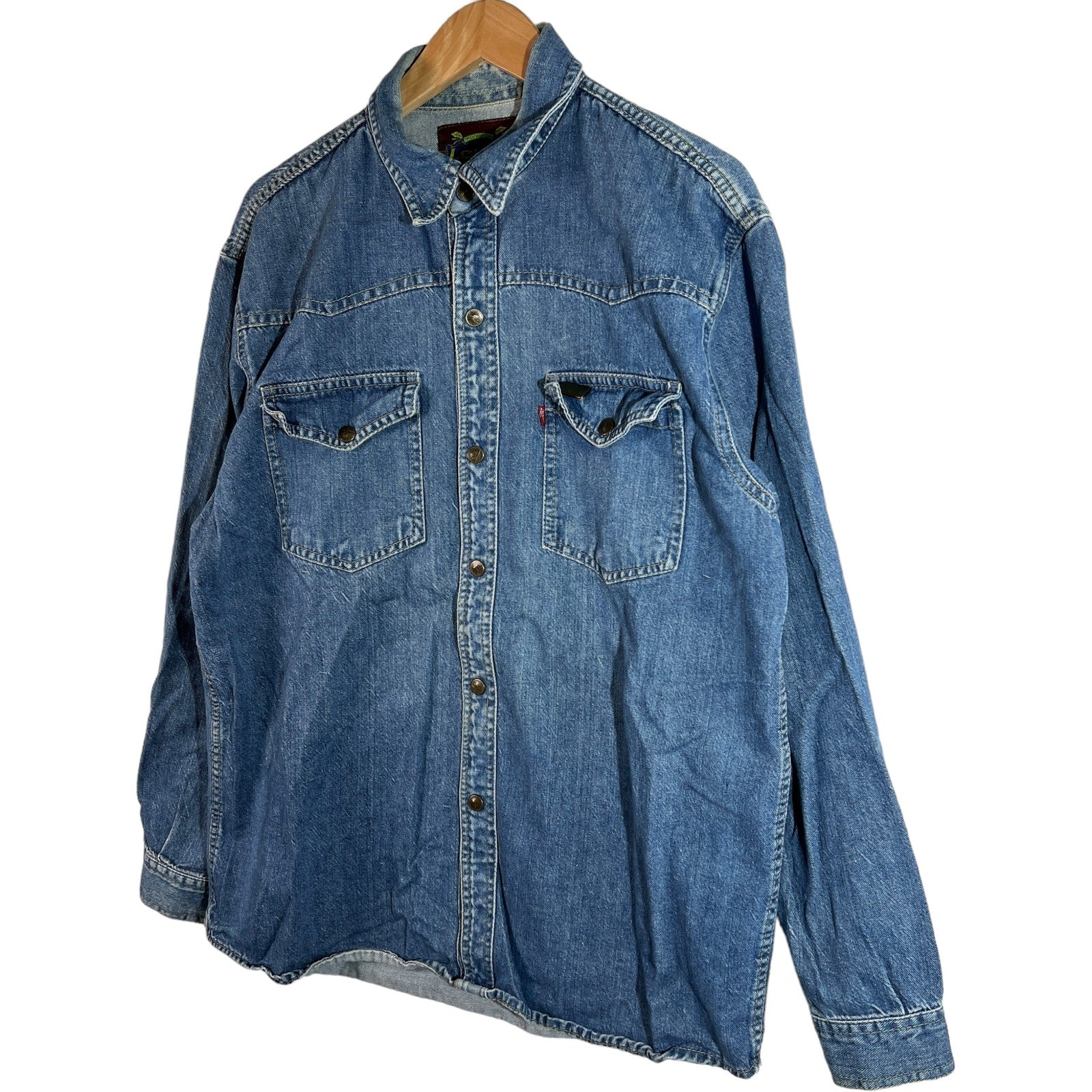 Collection of Levis Denim Long Sleeve Button Down in a gallery layout