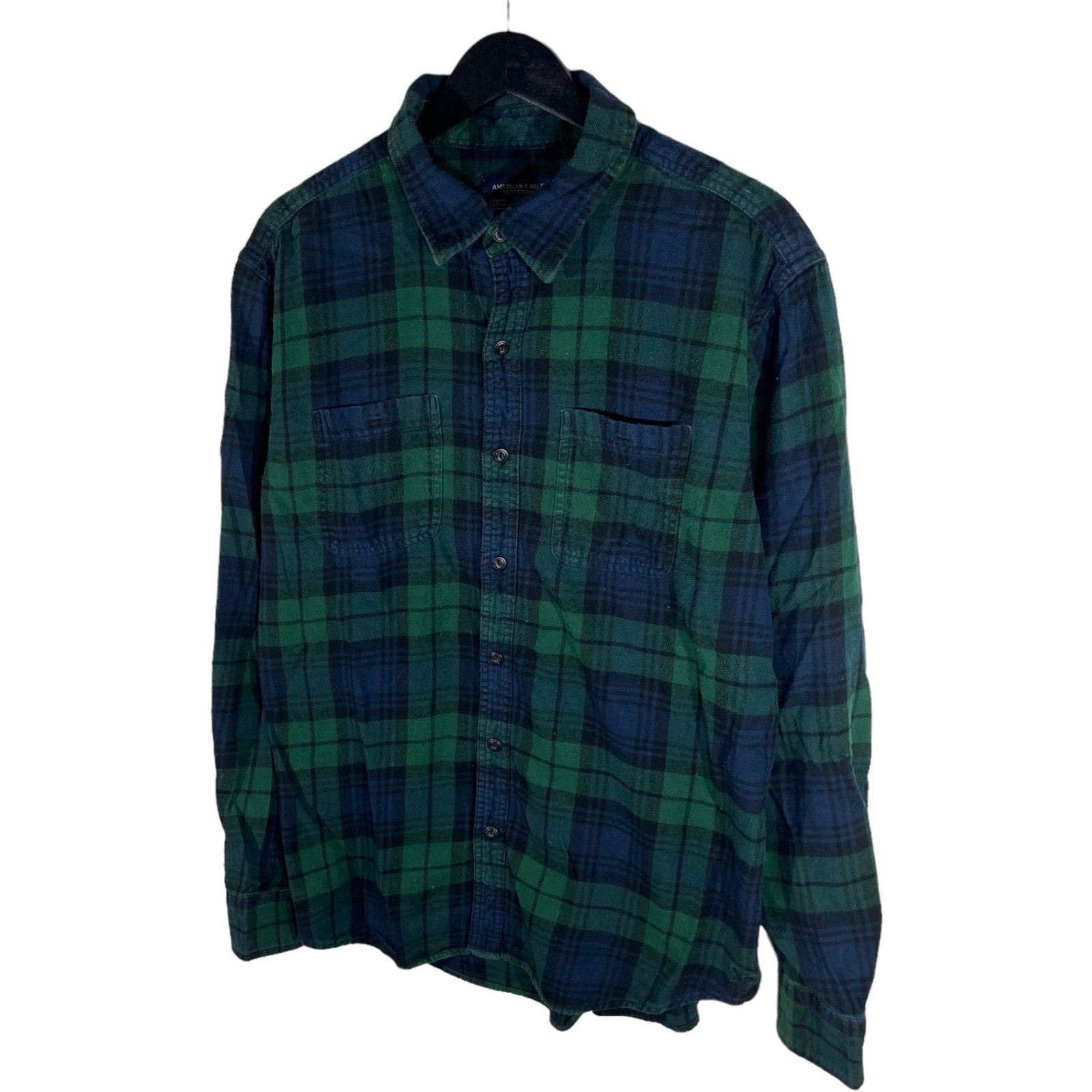 Collection of American Eagle Outfitters Prep Fit Plaid Long Sleeve Flannel in a gallery layout