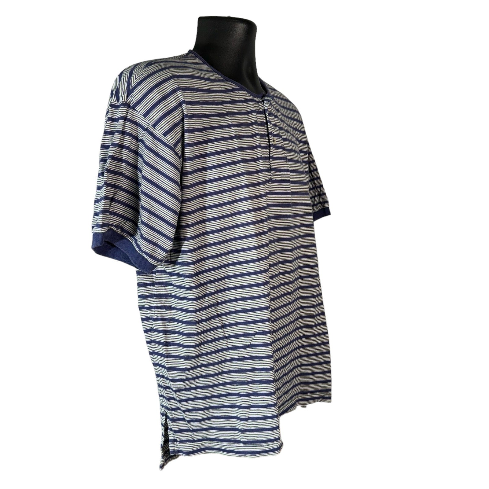 Collection of Gap Striped Henley Tee in a gallery layout