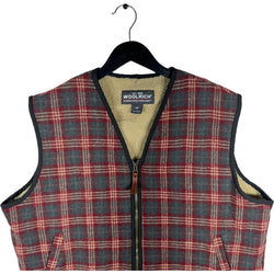 Collection of Woolrich Plaid Sherpa Lined Vest in a gallery layout