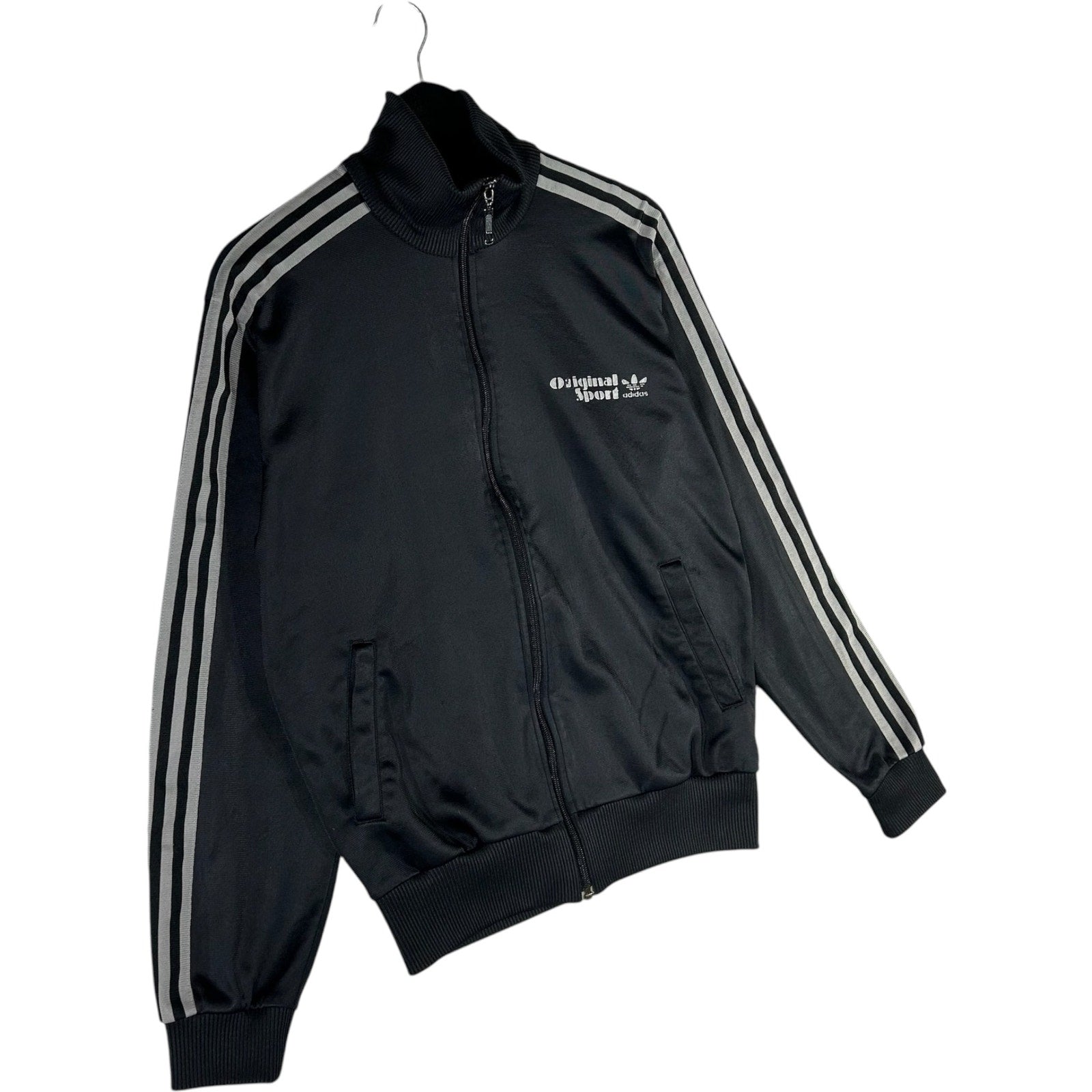 Collection of Adidas Front and Back Spellout Track Full Zip Windbreaker in a gallery layout
