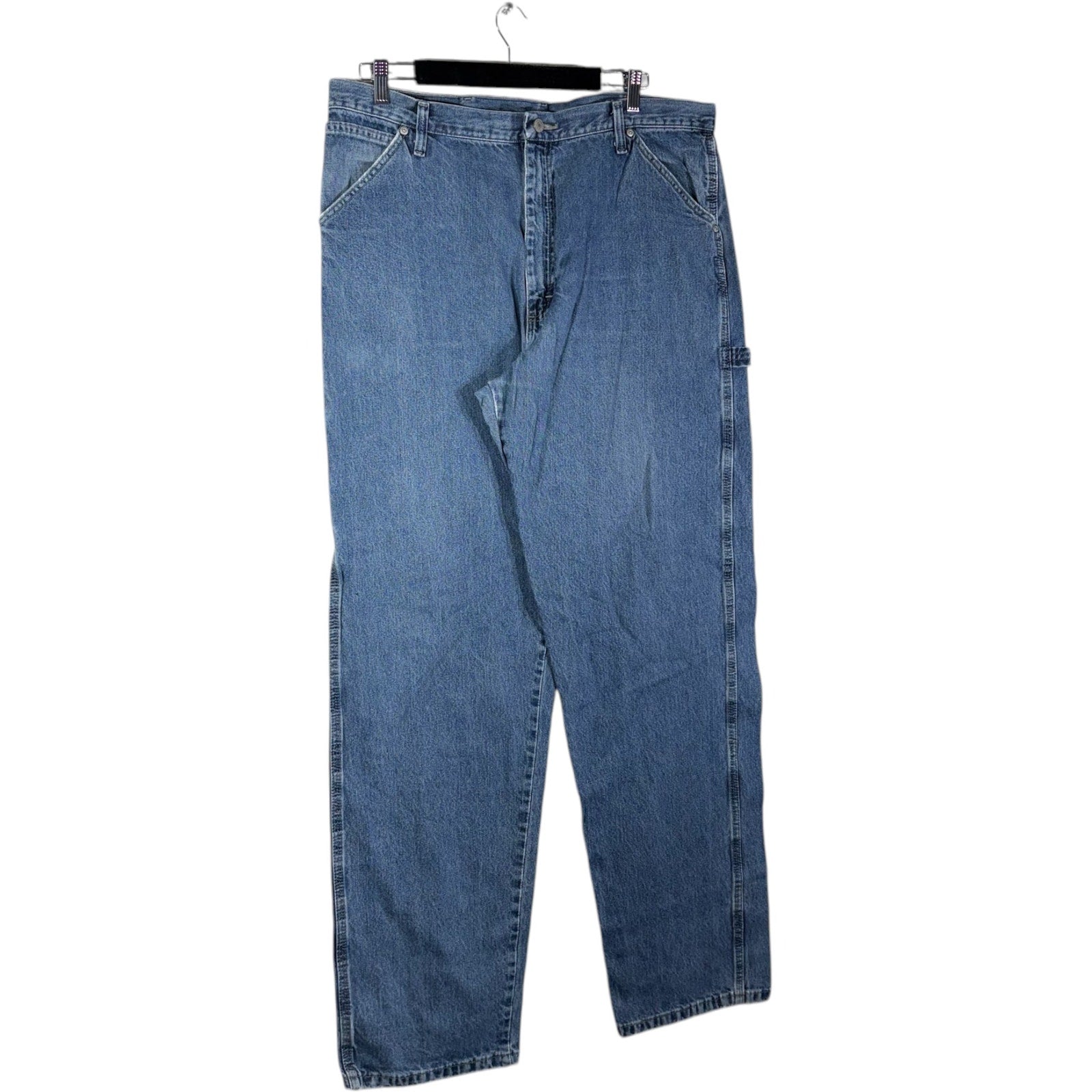Collection of Wrangler Denim Straight Leg Carpenter Pants 40x34 in a gallery layout