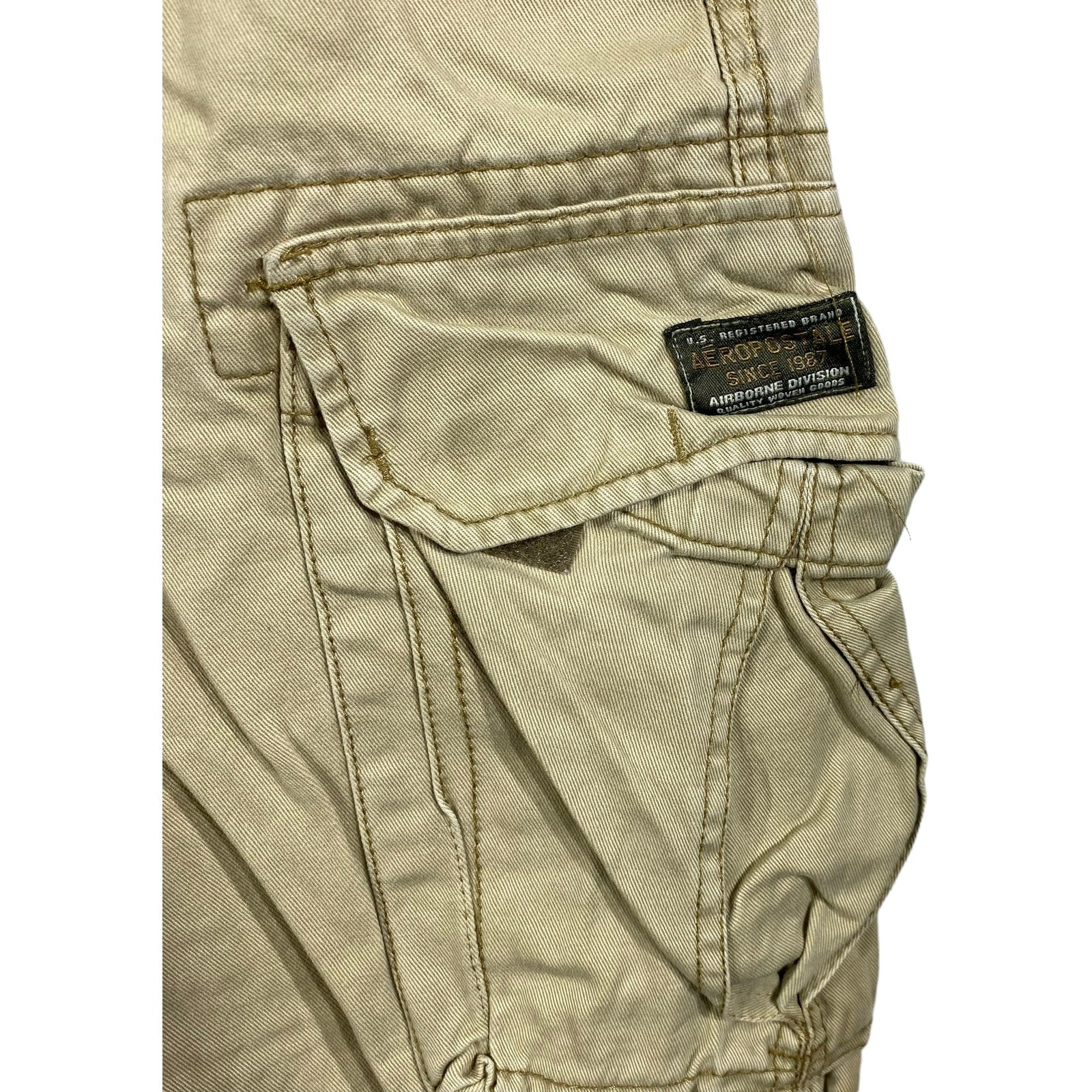 Collection of Aeropostale Zip Fly Cargo Tan Shorts in a gallery layout