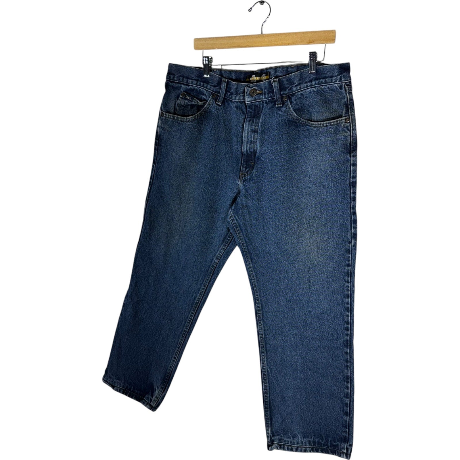 Collection of Lee Denim Straight Leg Jeans 39x26 in a gallery layout