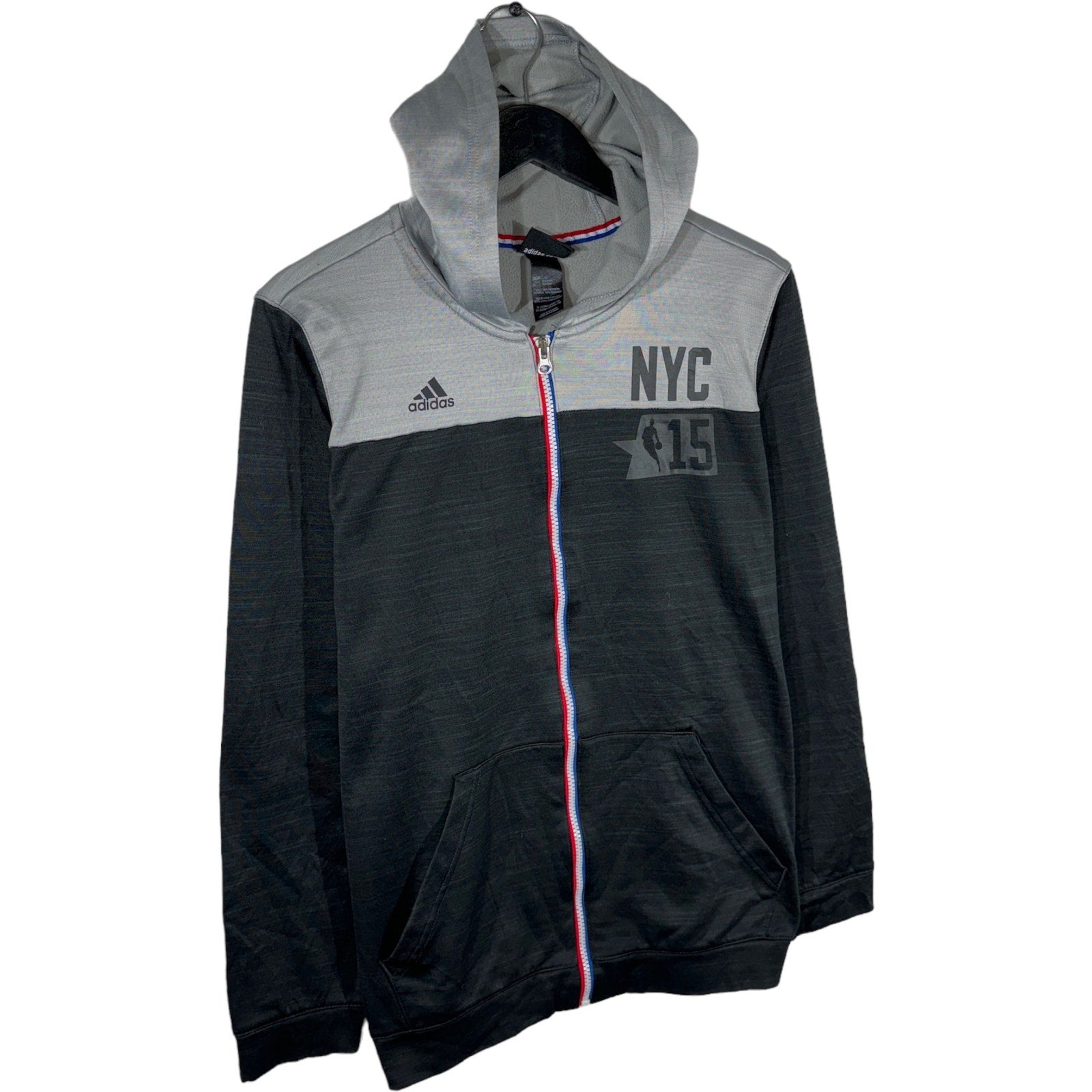 Collection of Youth Adidas NBA NYC Zip Up Hoodie in a gallery layout