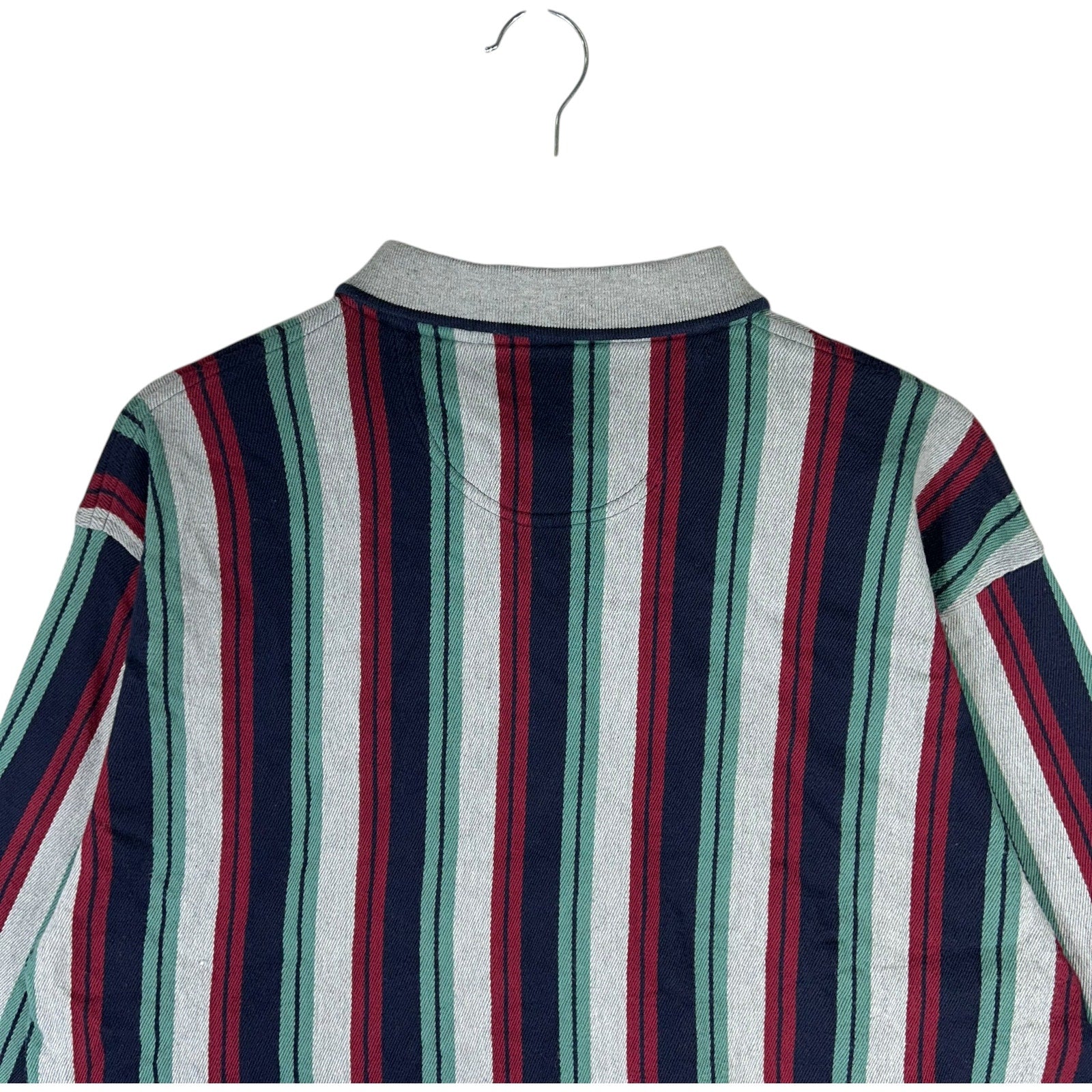 Collection of IZOD Striped Long Sleeve Rugby Polo in a gallery layout