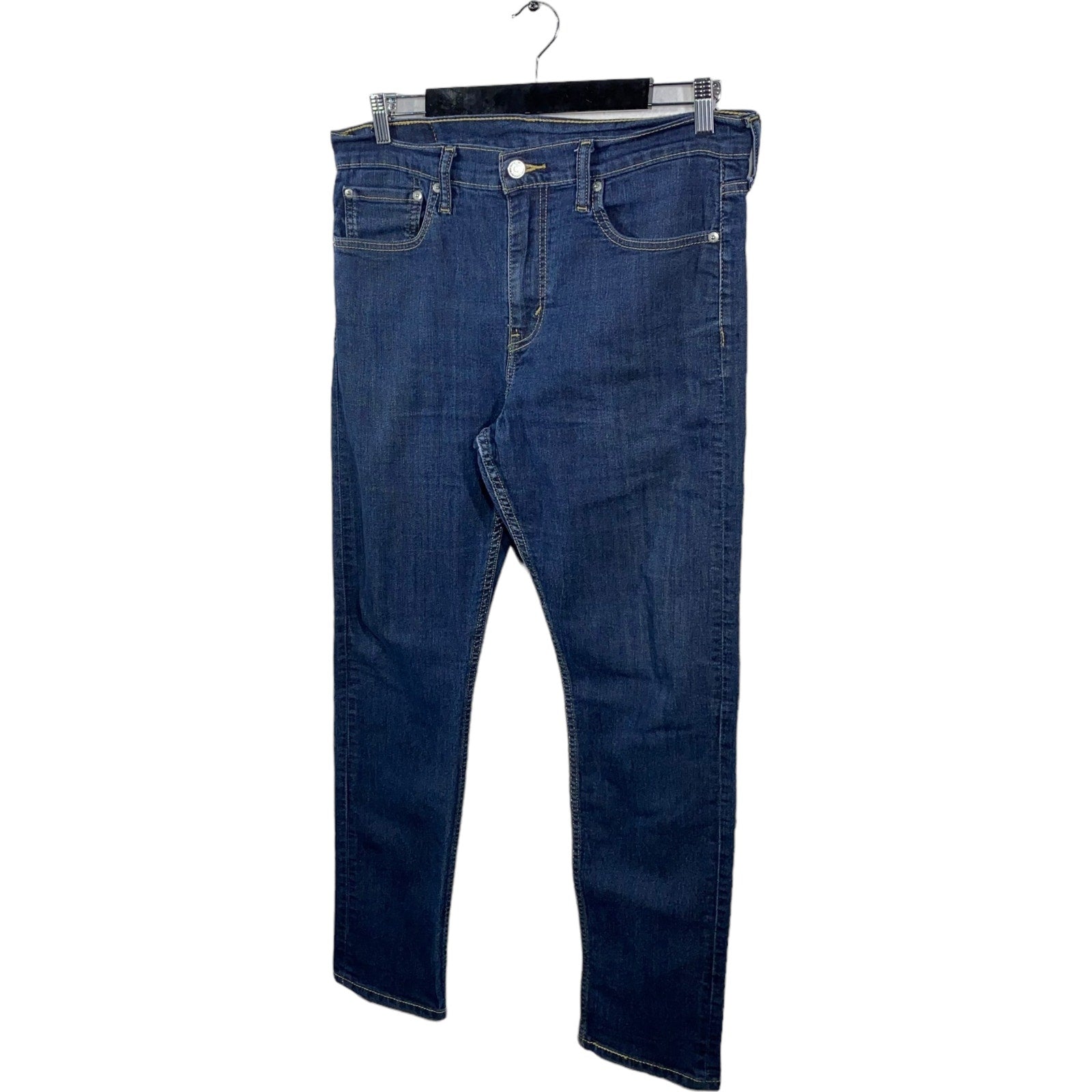 Collection of Levis 501 Zip Fly Straight Leg Dark Wash Denim Pants in a gallery layout
