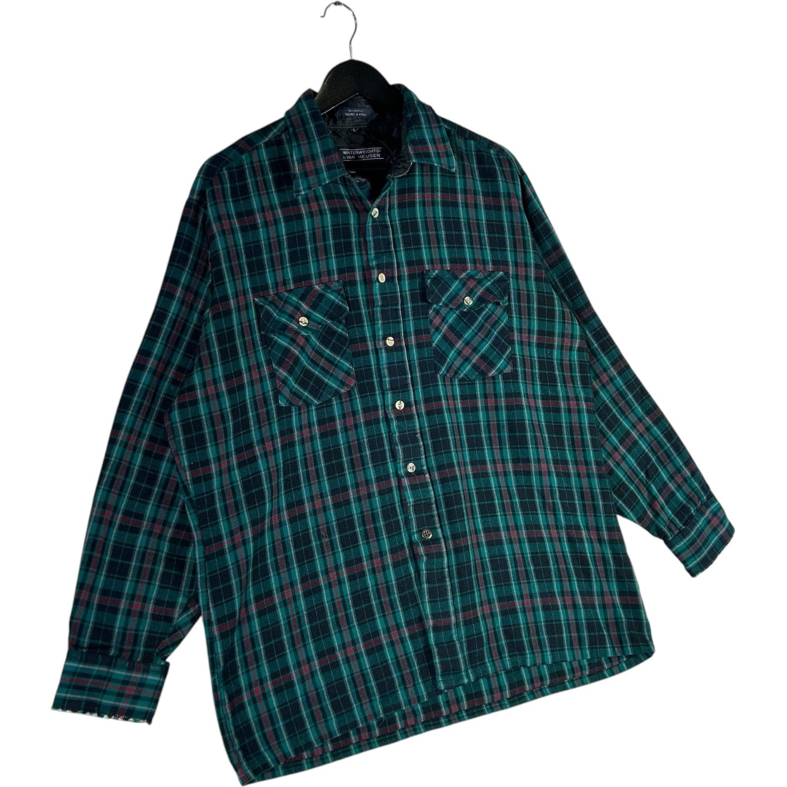 Collection of Van Heusen Winterweights Plaid Button-Up Flannel in a gallery layout