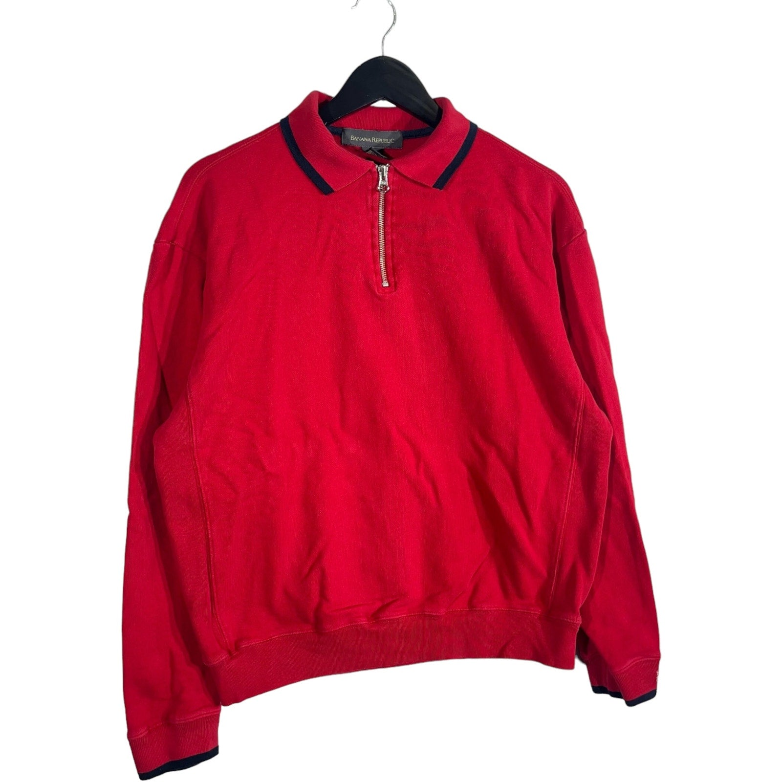 Collection of Banana Republic 1/4 Zip Collared Sweatshirt in a gallery layout