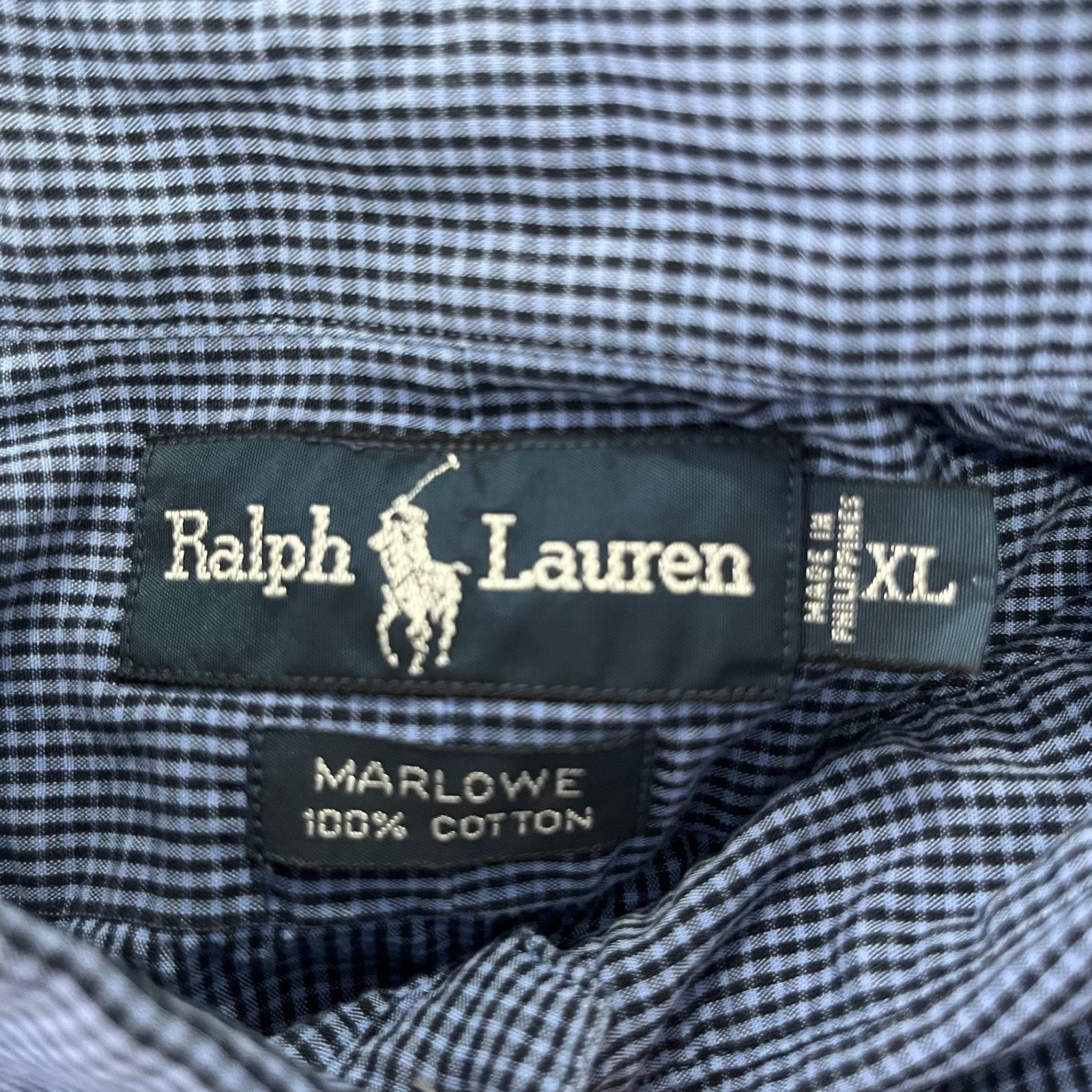 Collection of Ralph Lauren Checkered Long Sleeve Button Up Dress Shirt in a gallery layout