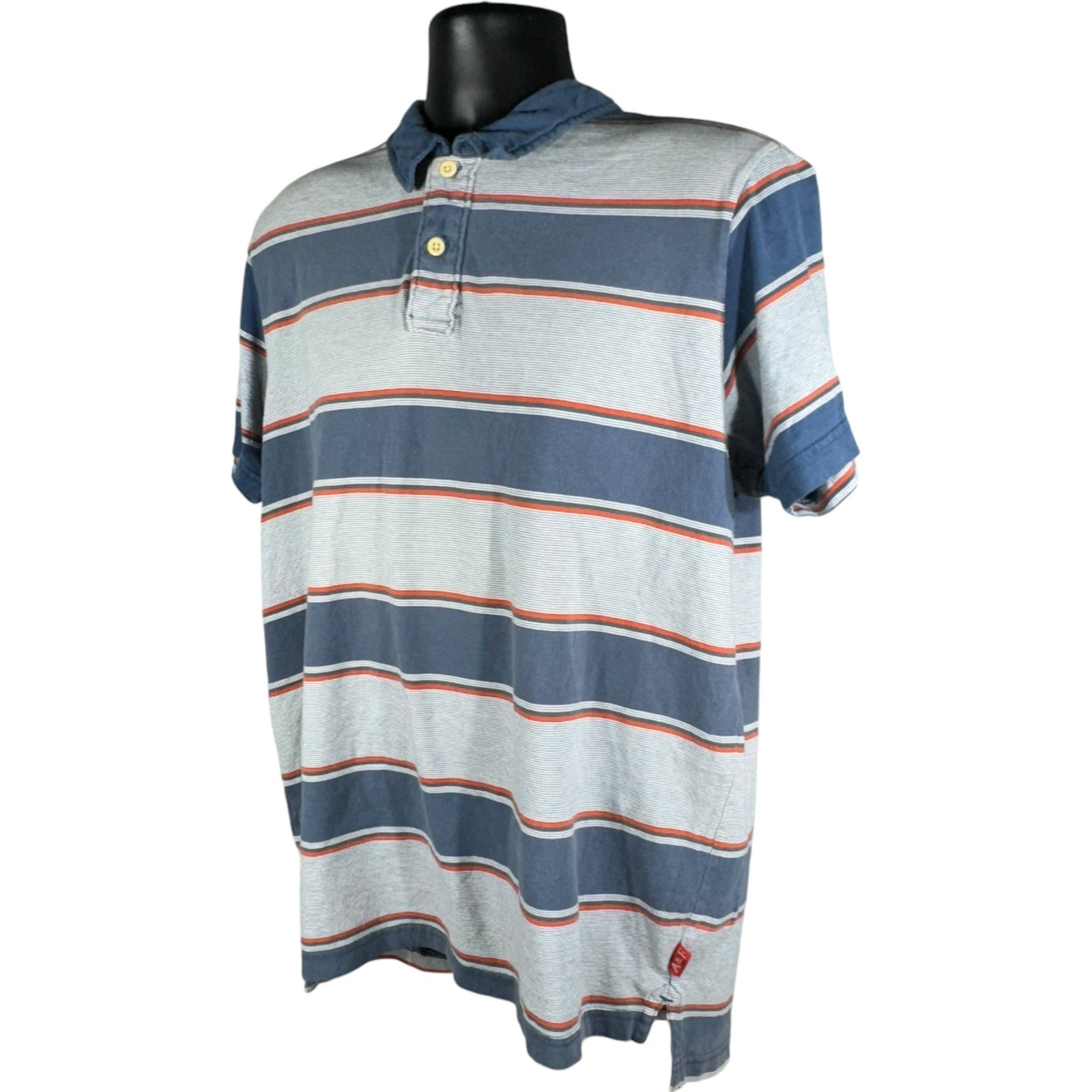 Collection of Abercrombie & Fitch Striped Short Sleeve Polo in a gallery layout