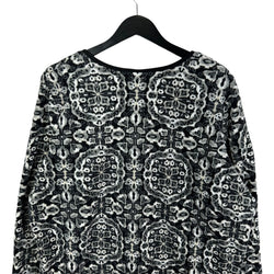 Collection of Womens Kaleidoscope Pattern V-Neck Fleece Sweater in a gallery layout