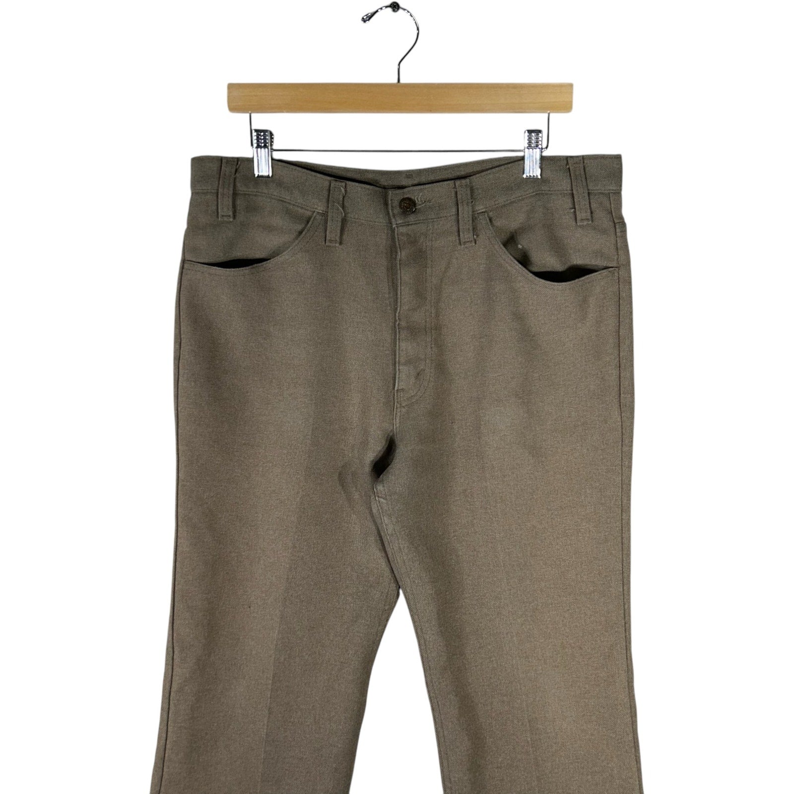 Collection of Vintage Levi's 100% Dacron Polyester Chino Pants 34x31.5 in a gallery layout
