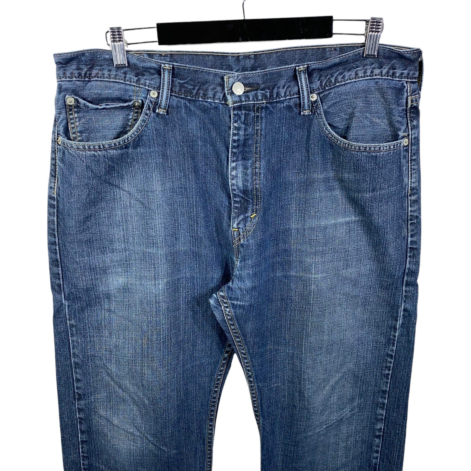 Collection of Levi's 505 Denim Straight Leg Jeans 38x30 in a gallery layout