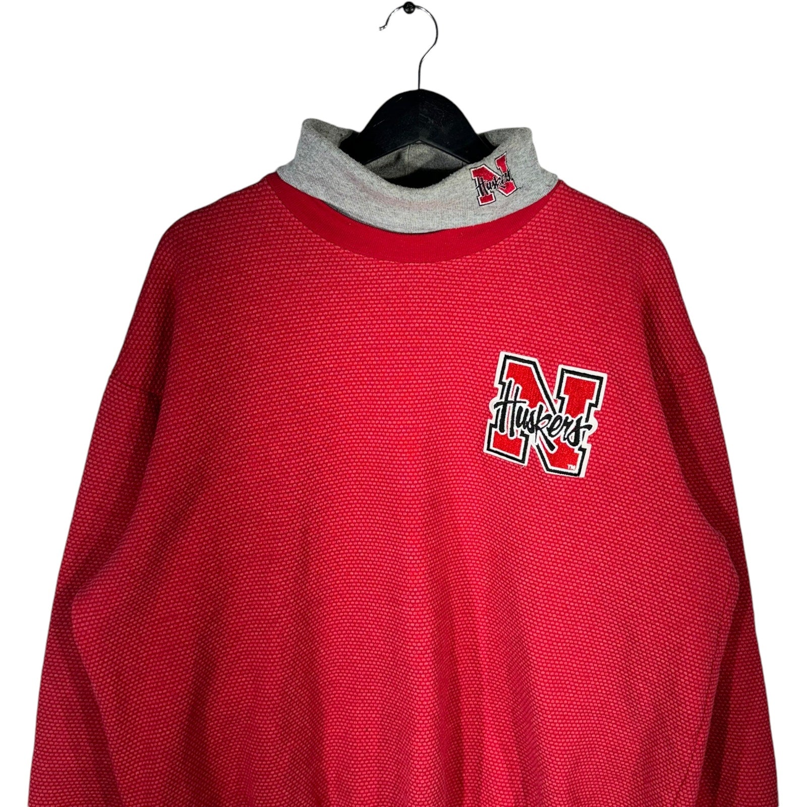 Collection of Vintage Majestic Nebraska Huskers Mockneck Sweatshirt in a gallery layout